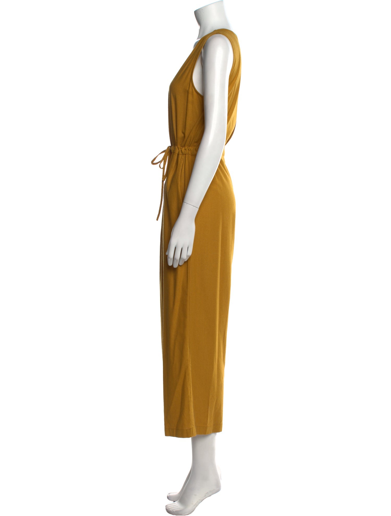 Ali Golden Silk V-Neck Jumpsuit