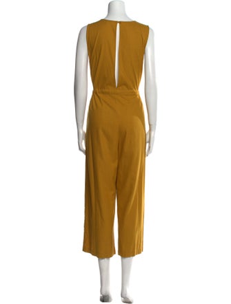 Ali Golden Silk V-Neck Jumpsuit