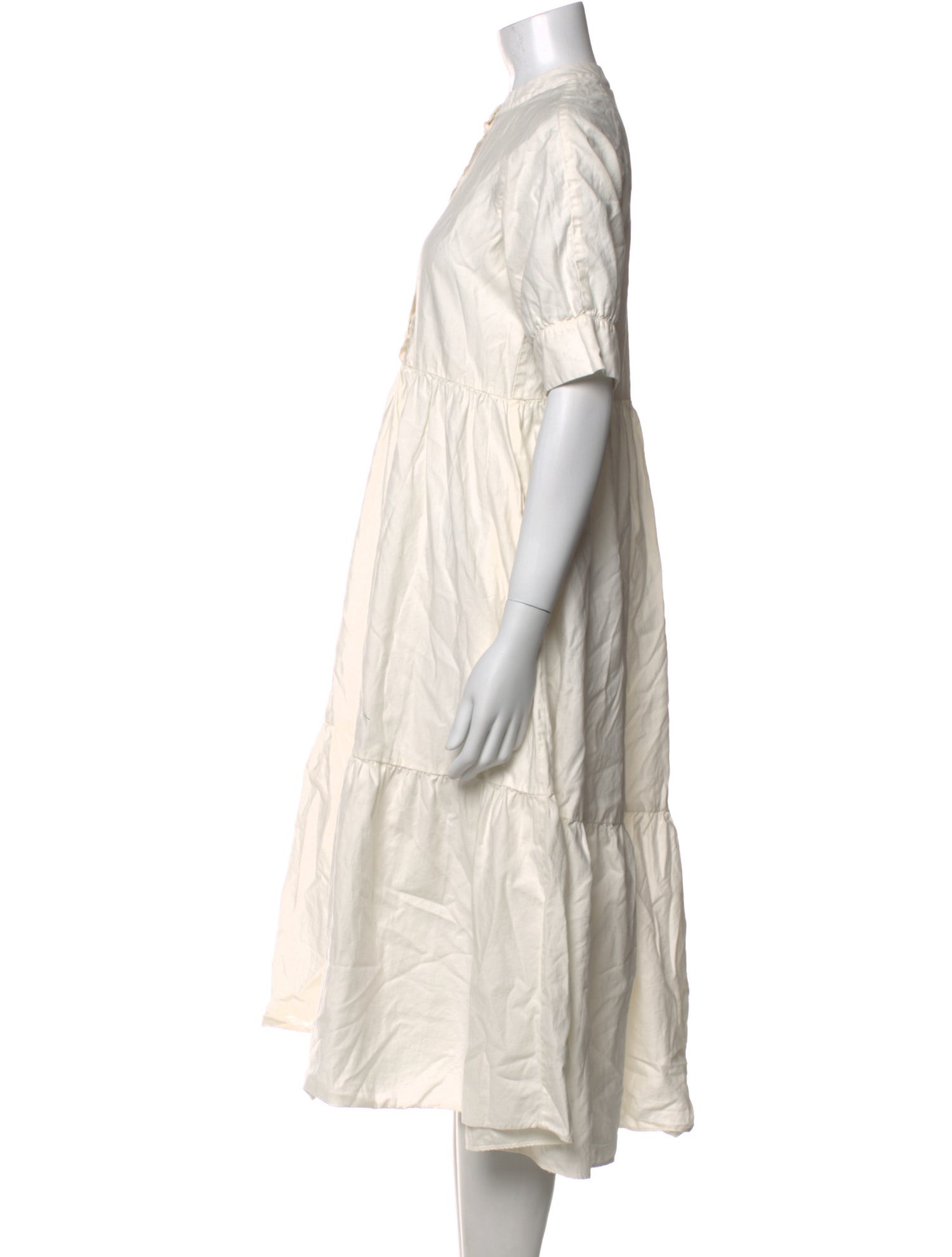 Ali Golden Crew Neck Midi Length Dress