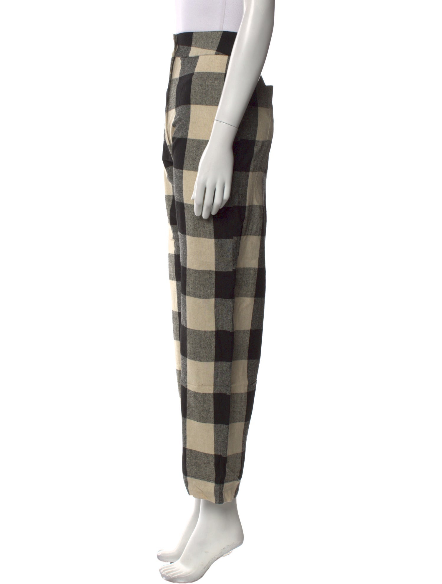 Ali Golden Plaid Print Wide Leg Pants