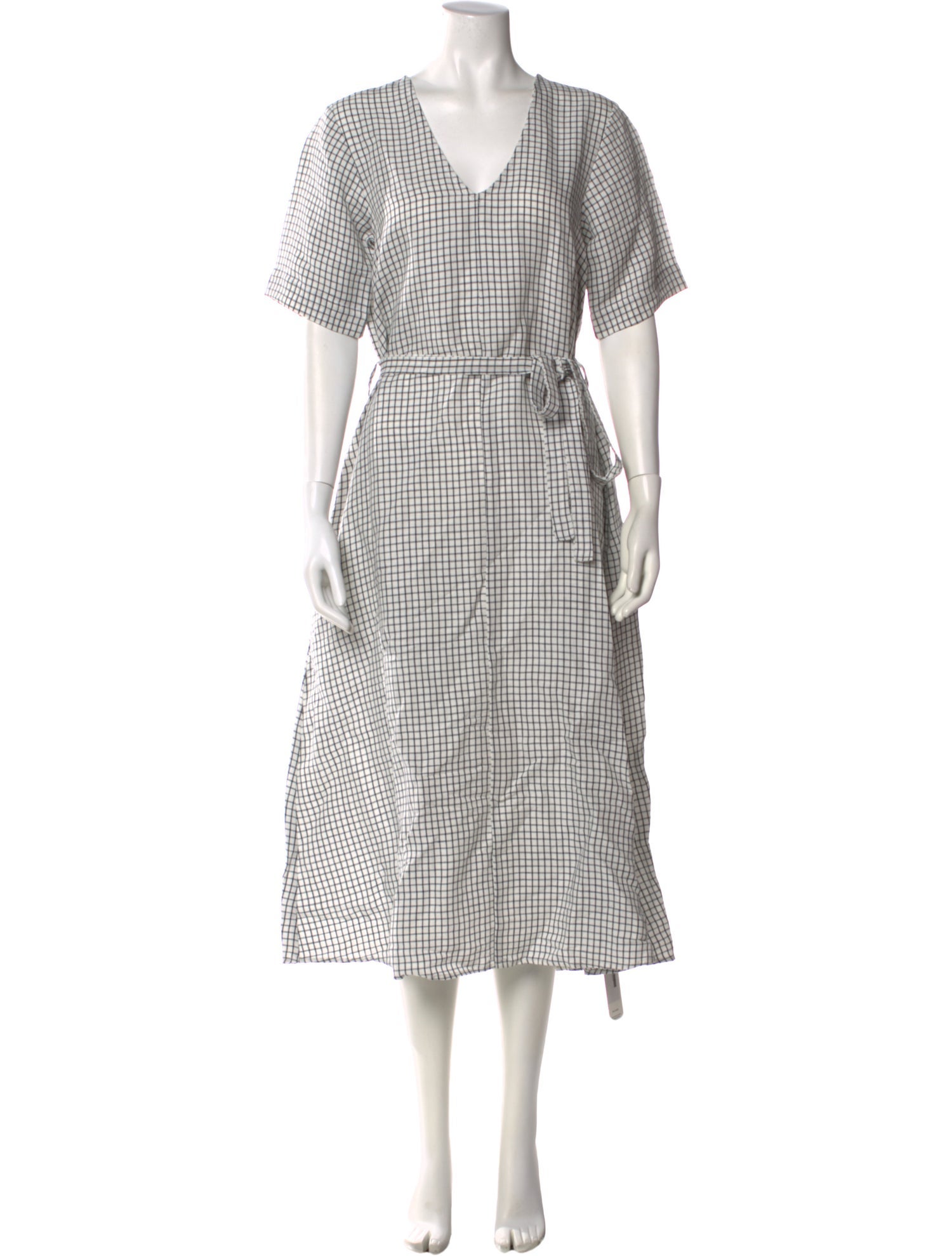 Ali Golden Plaid Print Long Dress