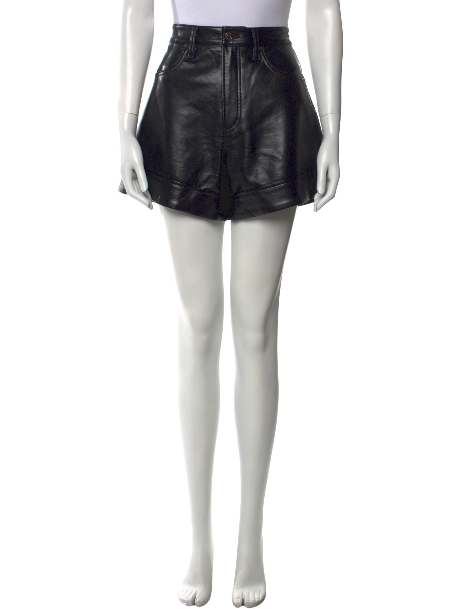 AGOLDE Leather Mini Shorts