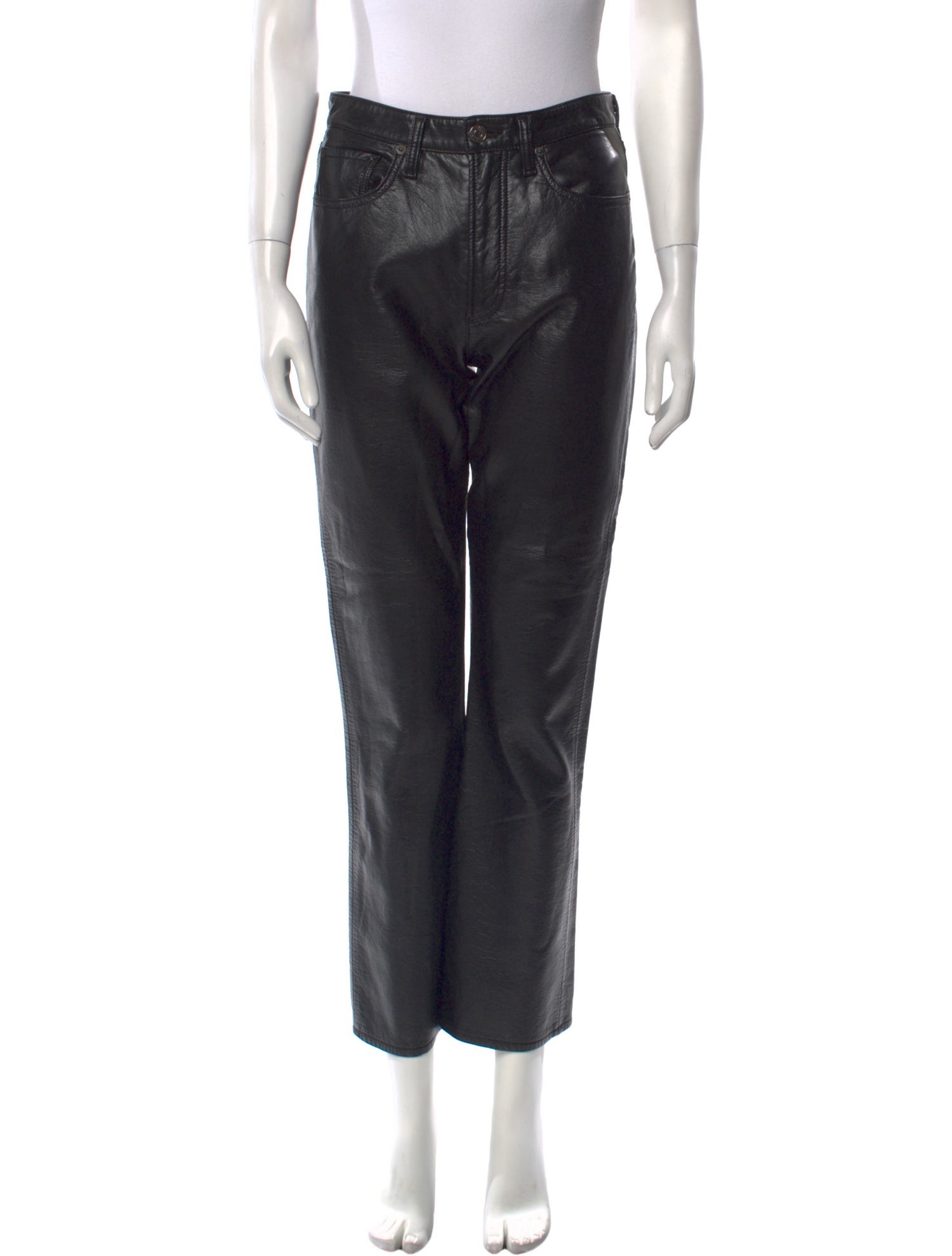 AGOLDE Leather Straight Leg Pants