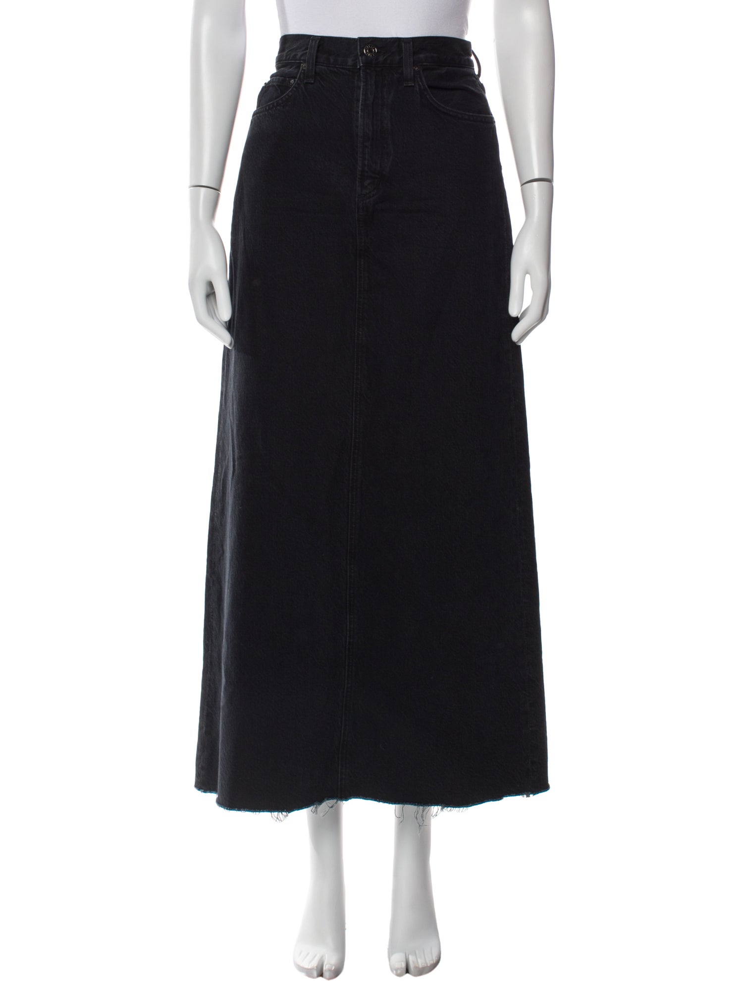 AGOLDE Raw-Edge Trim Midi Length Skirt