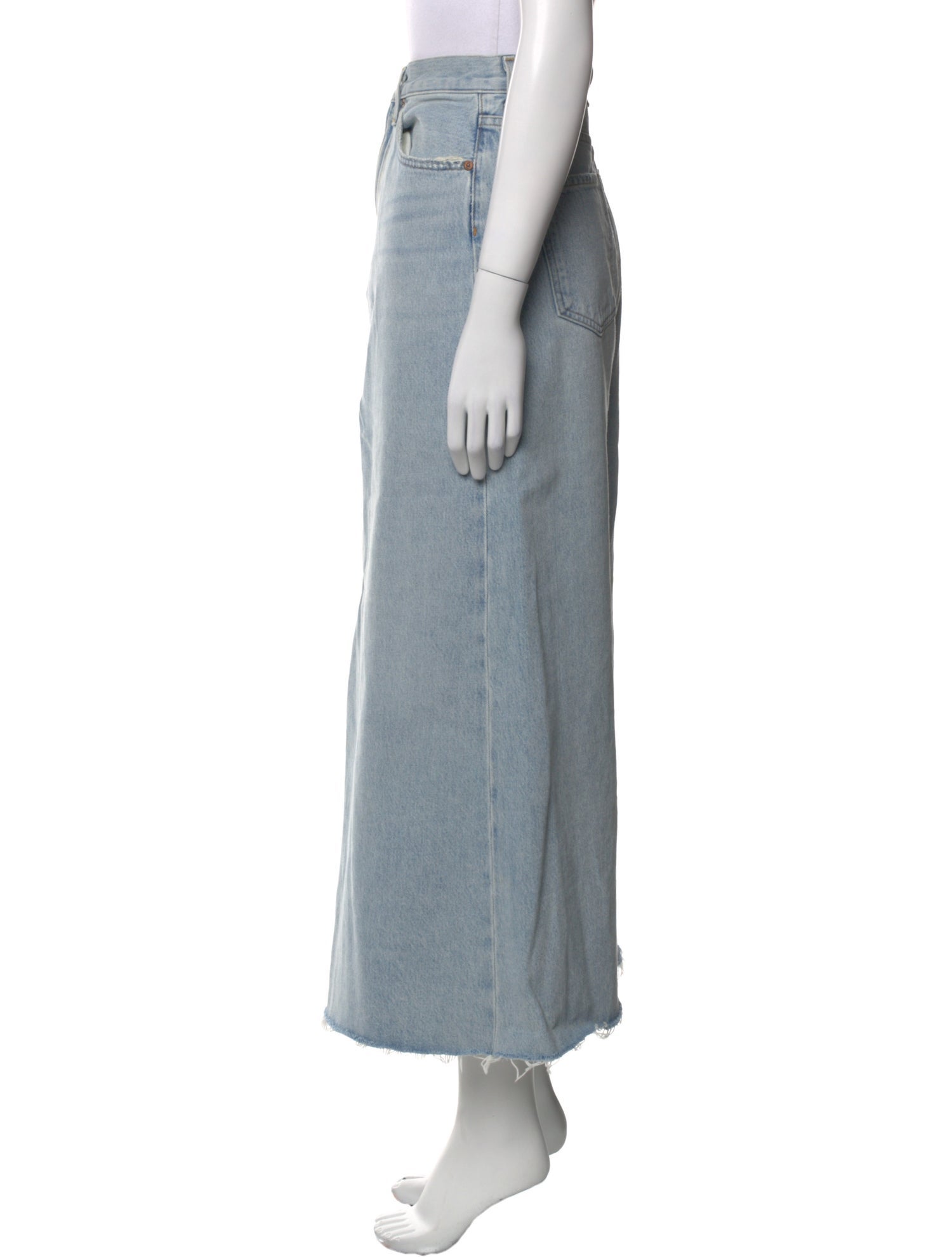 AGOLDE Distressed Accents Midi Length Skirt