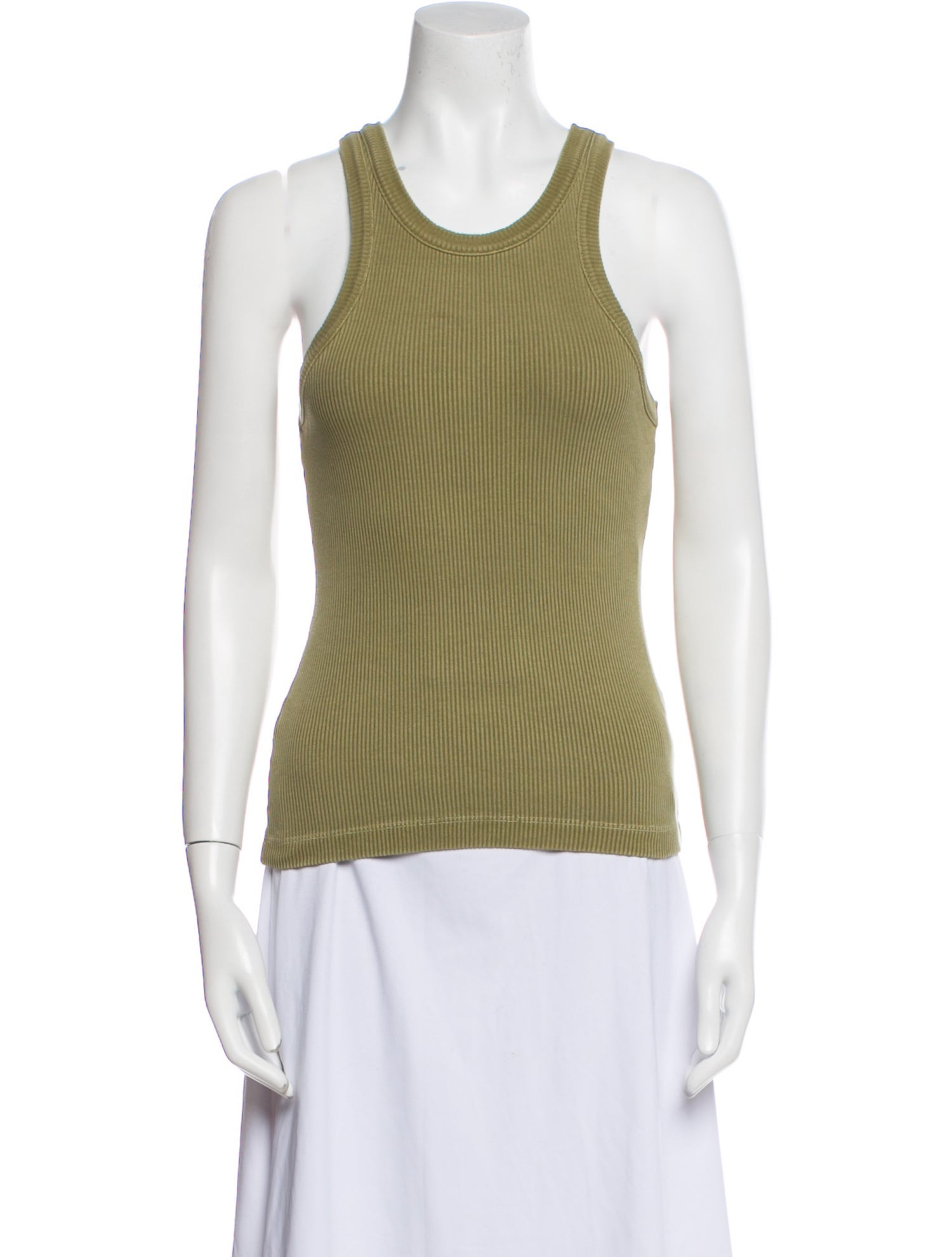 AGOLDE Striped Scoop Neck Top