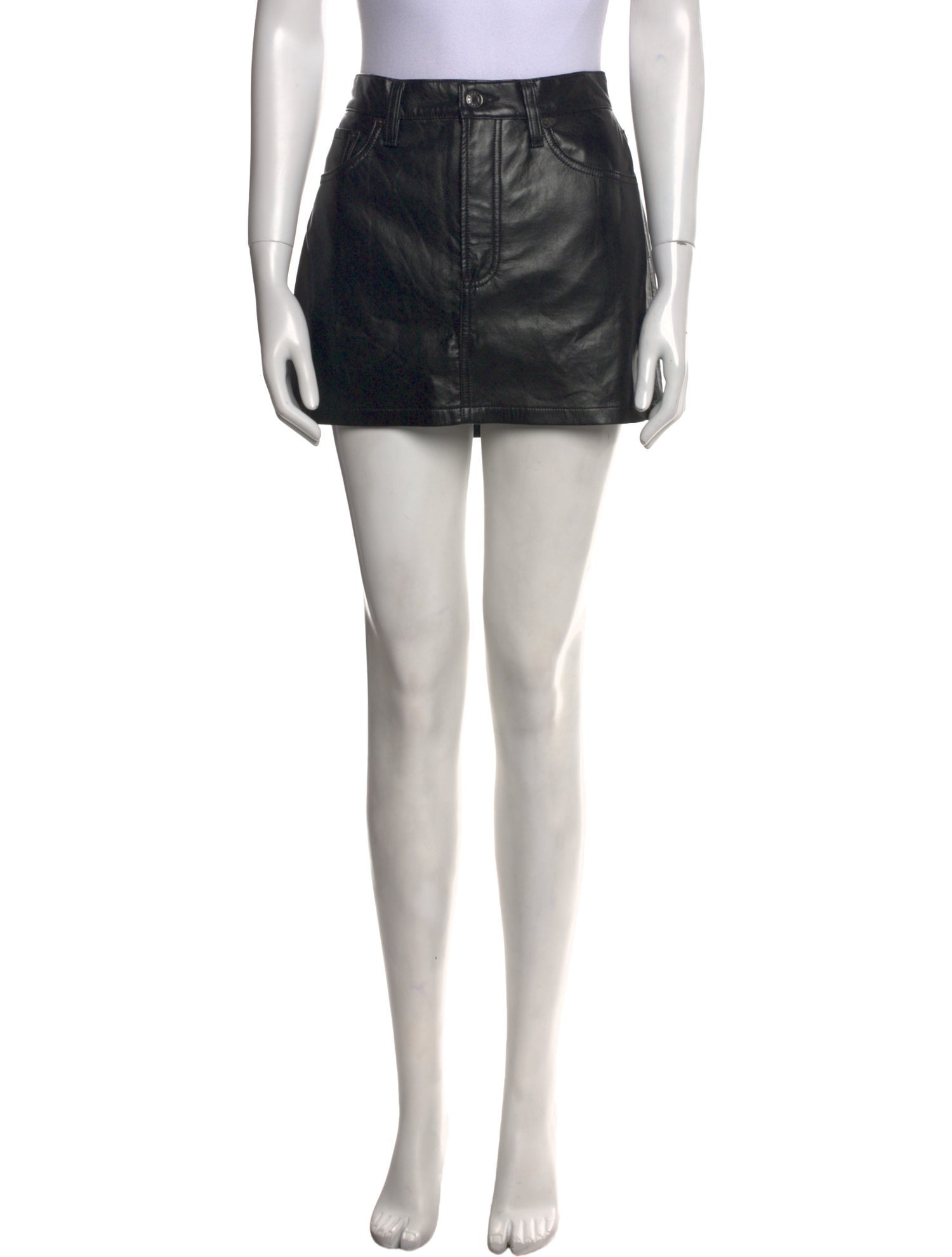 AGOLDE Leather Mini Skirt