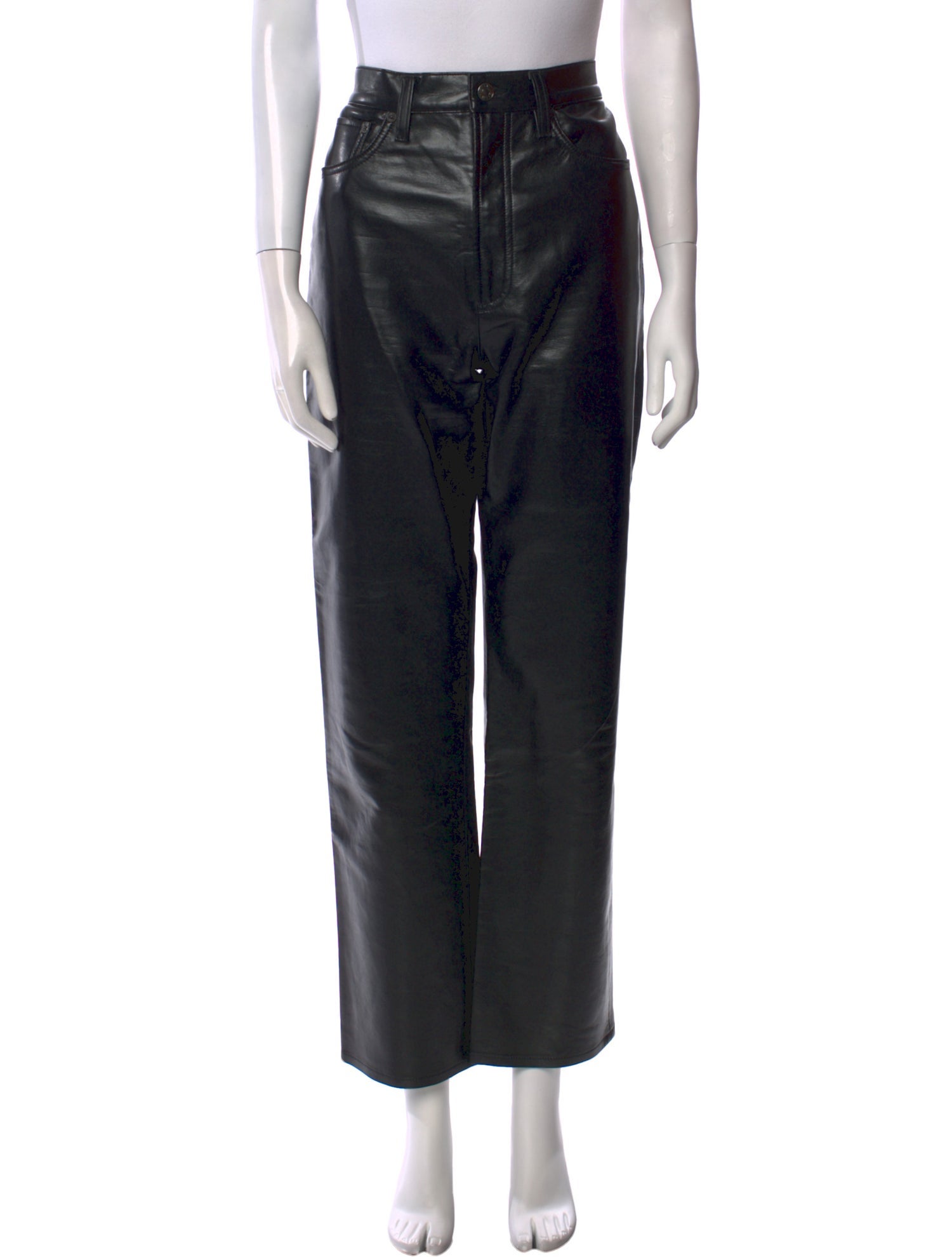 AGOLDE Leather Wide Leg Pants