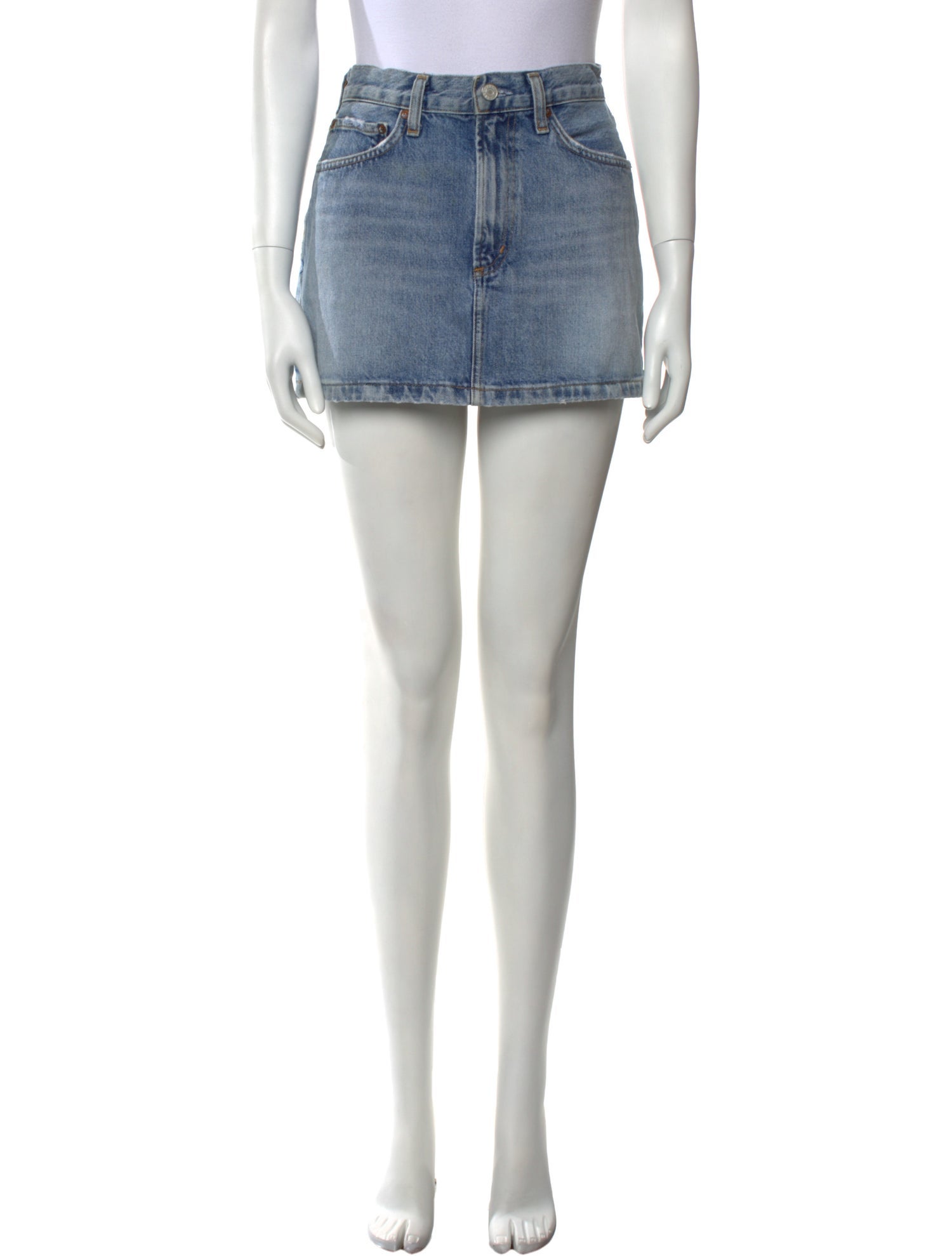 AGOLDE Distressed Accents Mini Skirt