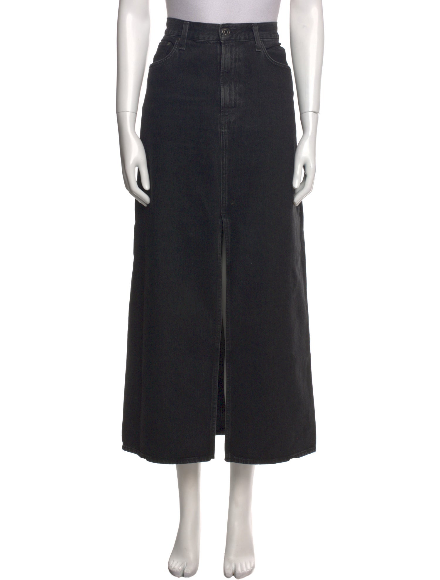 AGOLDE Distressed Accents Midi Length Skirt