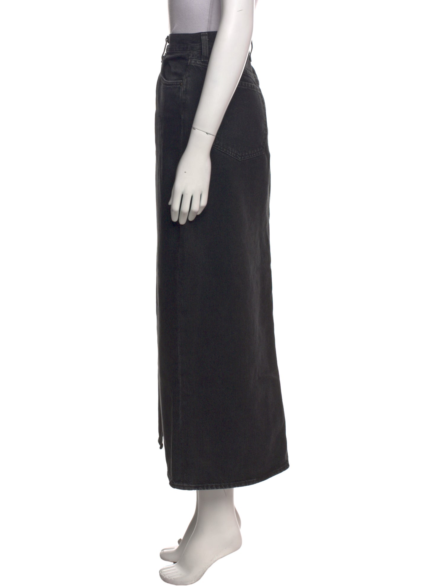 AGOLDE Distressed Accents Midi Length Skirt