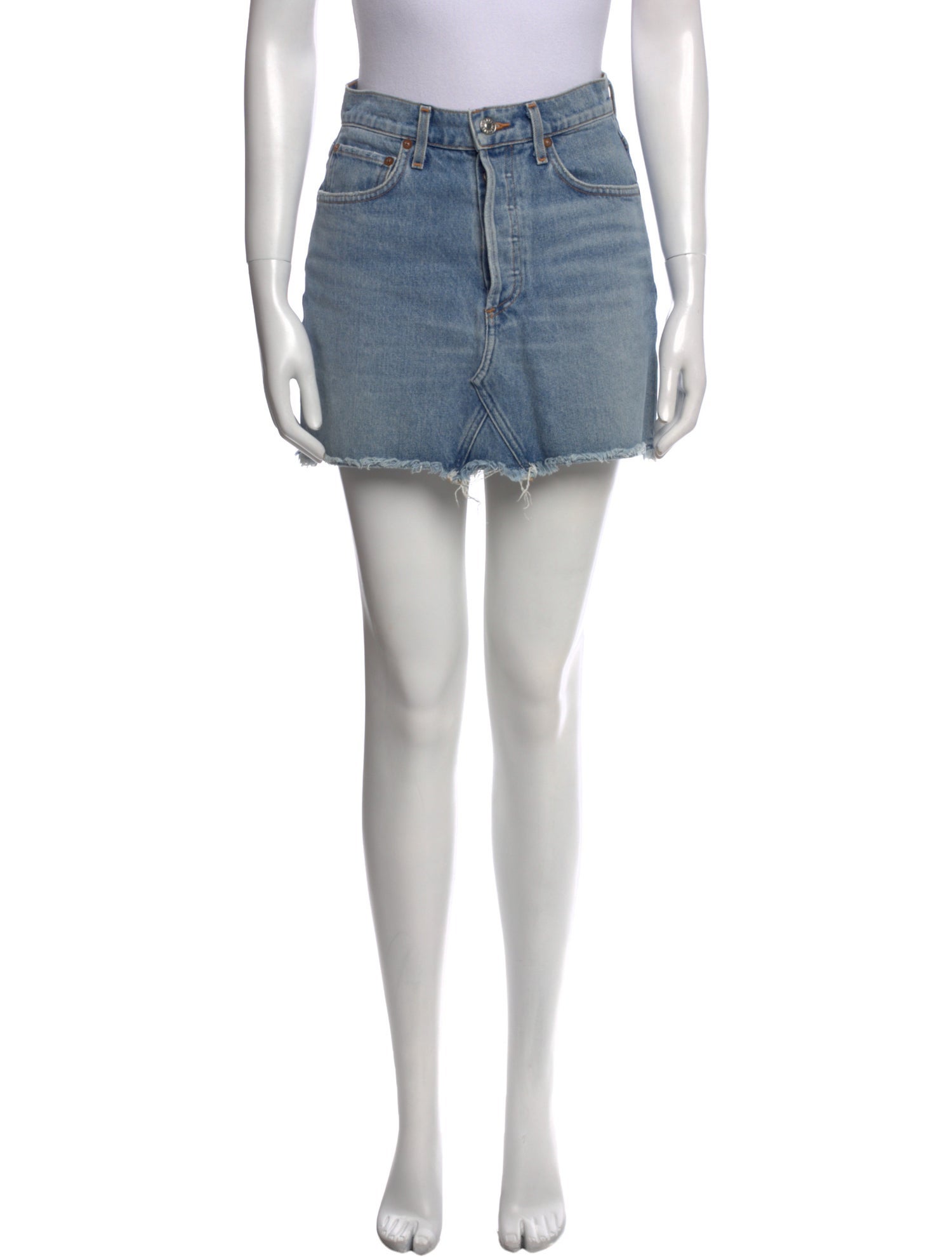 AGOLDE Distressed Accents Mini Skirt