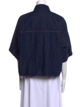 AGOLDE Three-Quarter Sleeve Button-Up Top