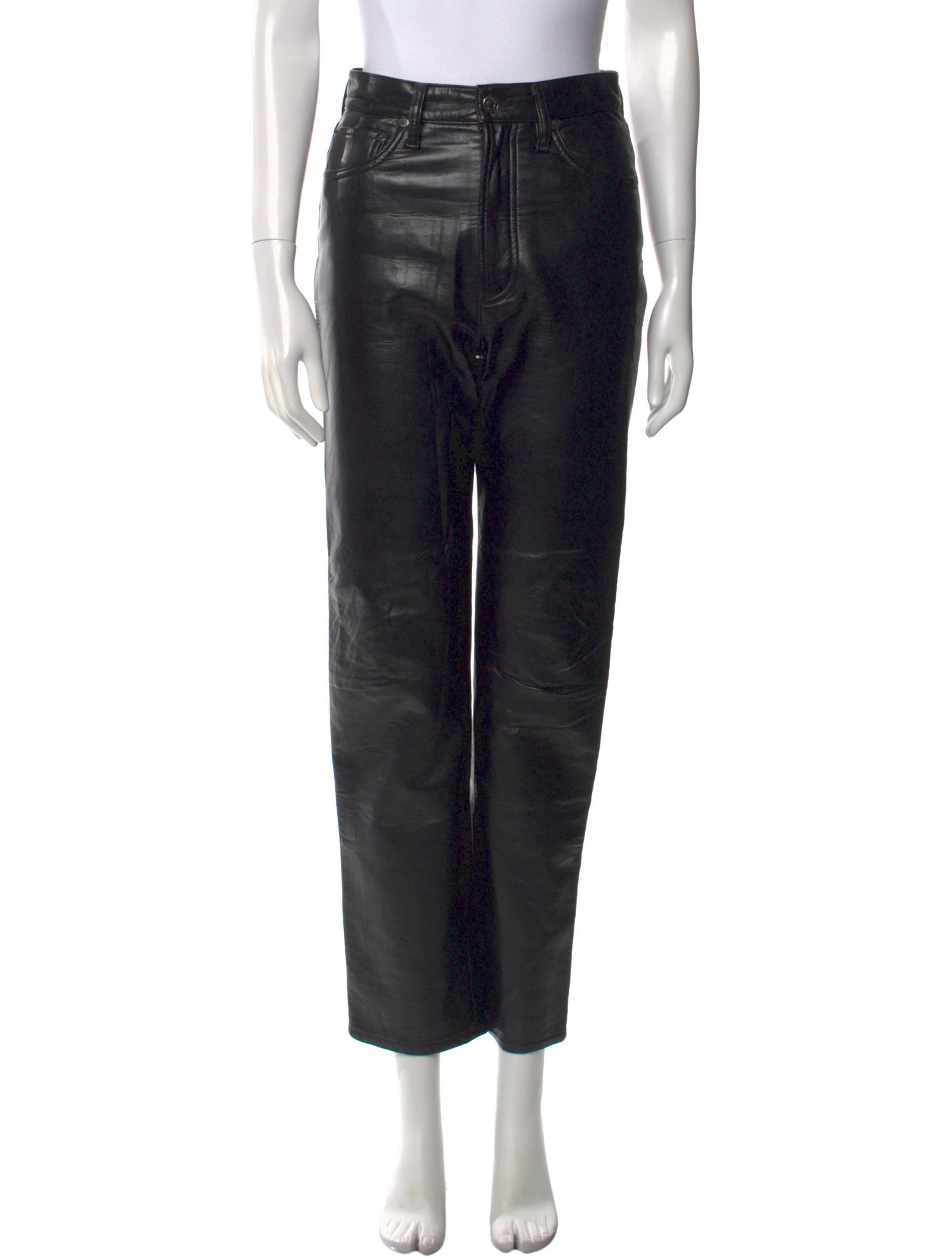 AGOLDE Leather Straight Leg Pants