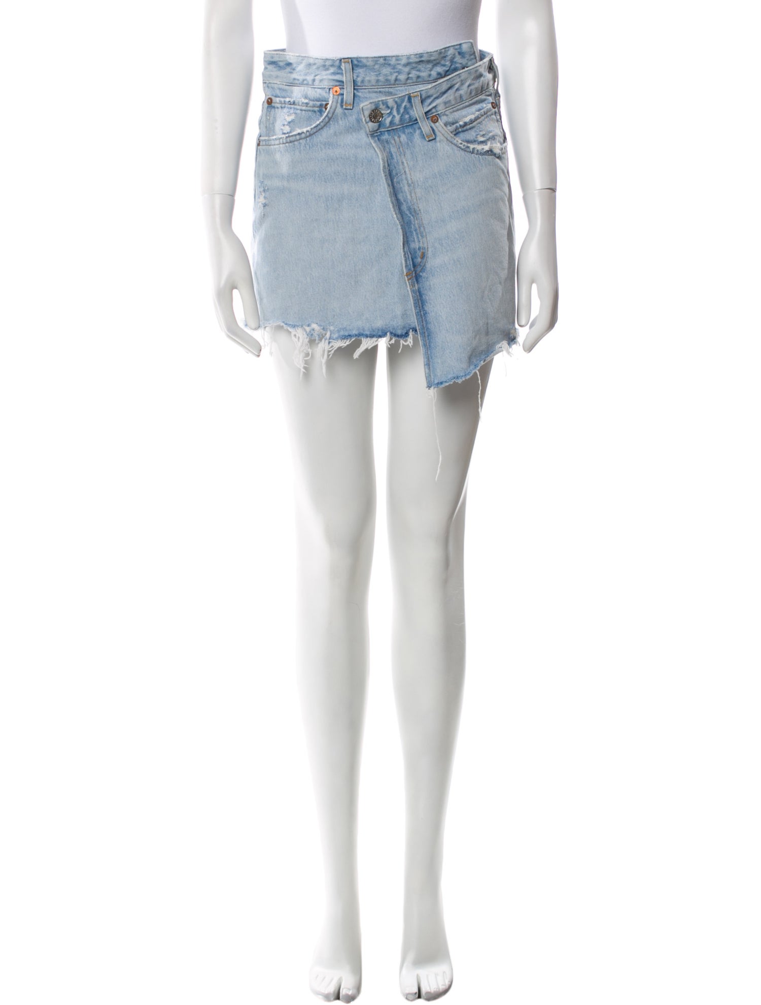 AGOLDE Distressed Accents Mini Skirt