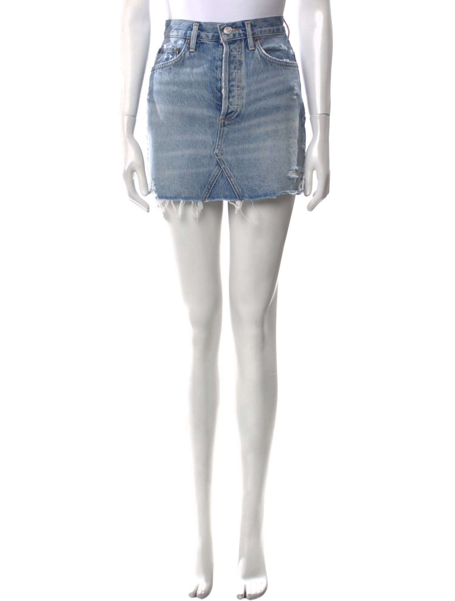 AGOLDE Distressed Accents Mini Skirt
