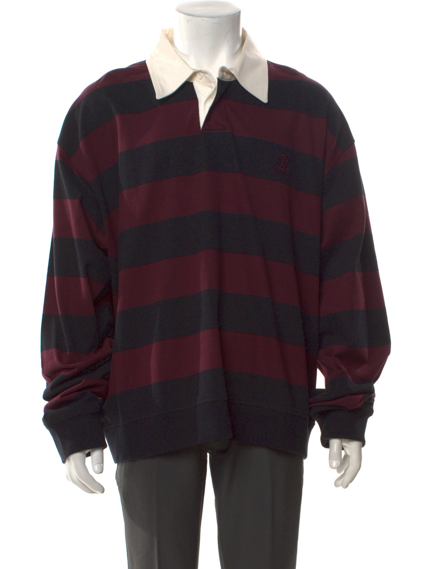 AGOLDE Striped Collar Polo Shirt