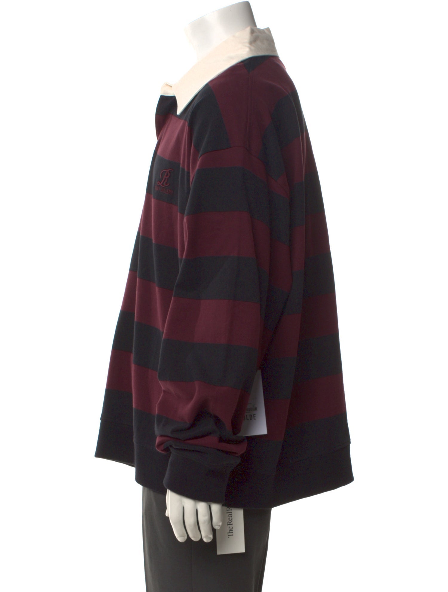 AGOLDE Striped Collar Polo Shirt