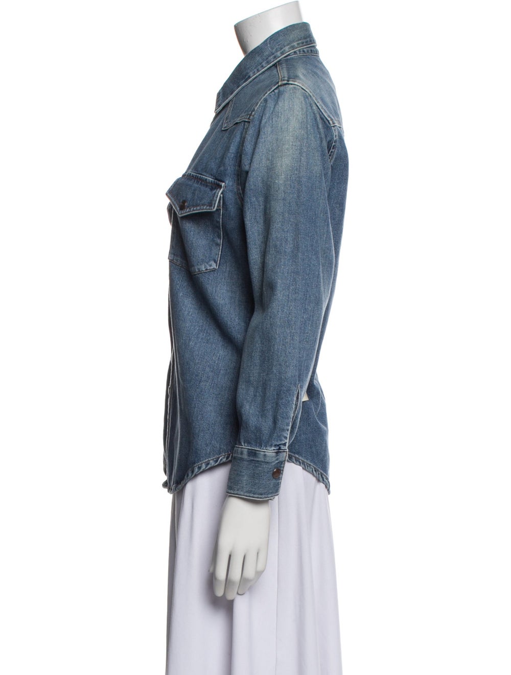 Agolde Denim Jacket Blue Pointed Collar - image 2