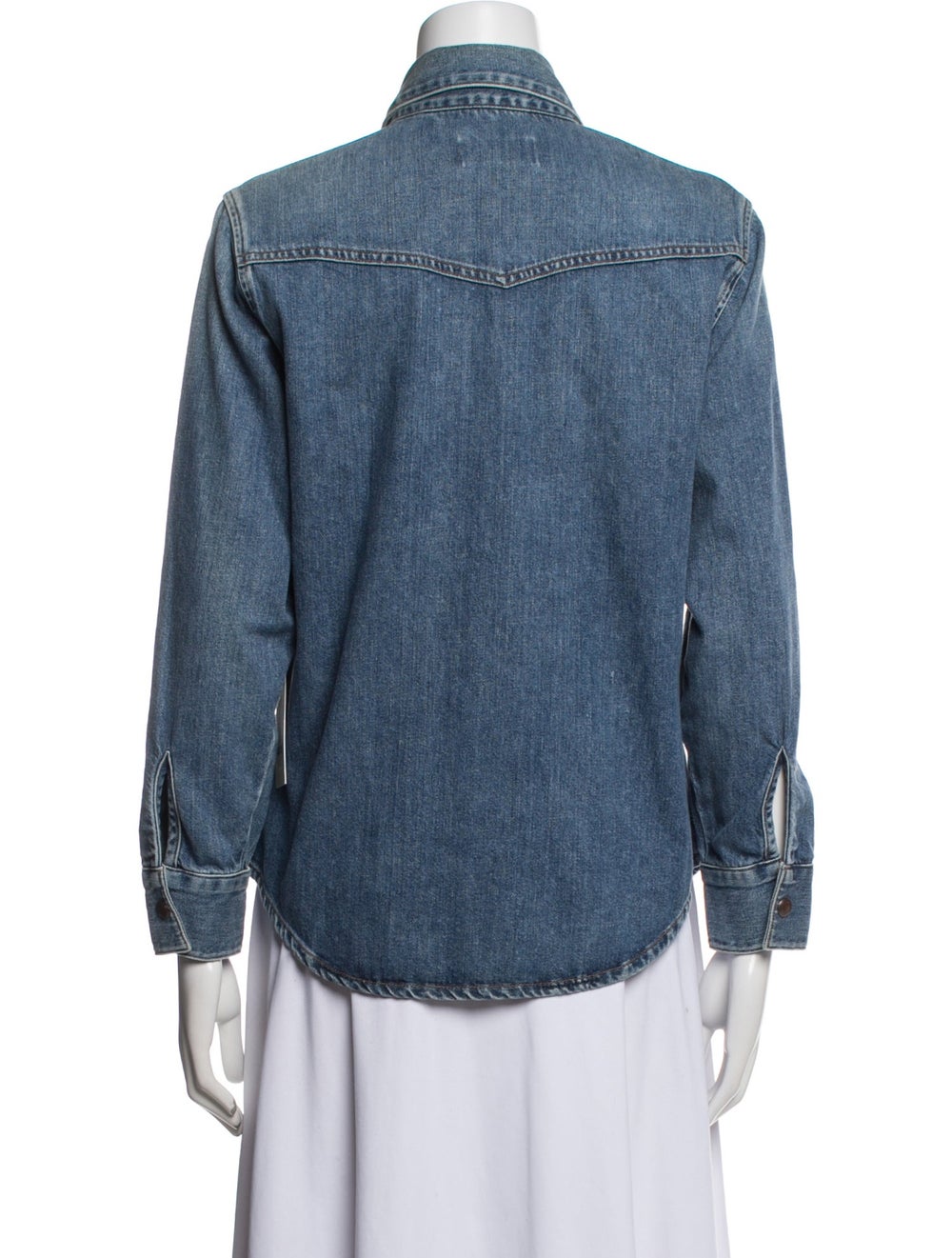 Agolde Denim Jacket Blue Pointed Collar - image 3