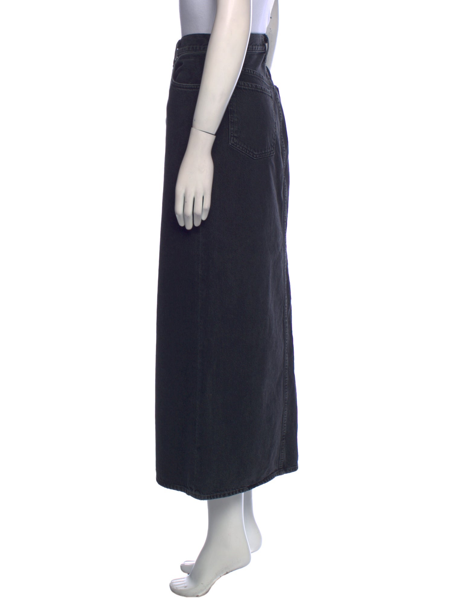 AGOLDE Distressed Accents Midi Length Skirt