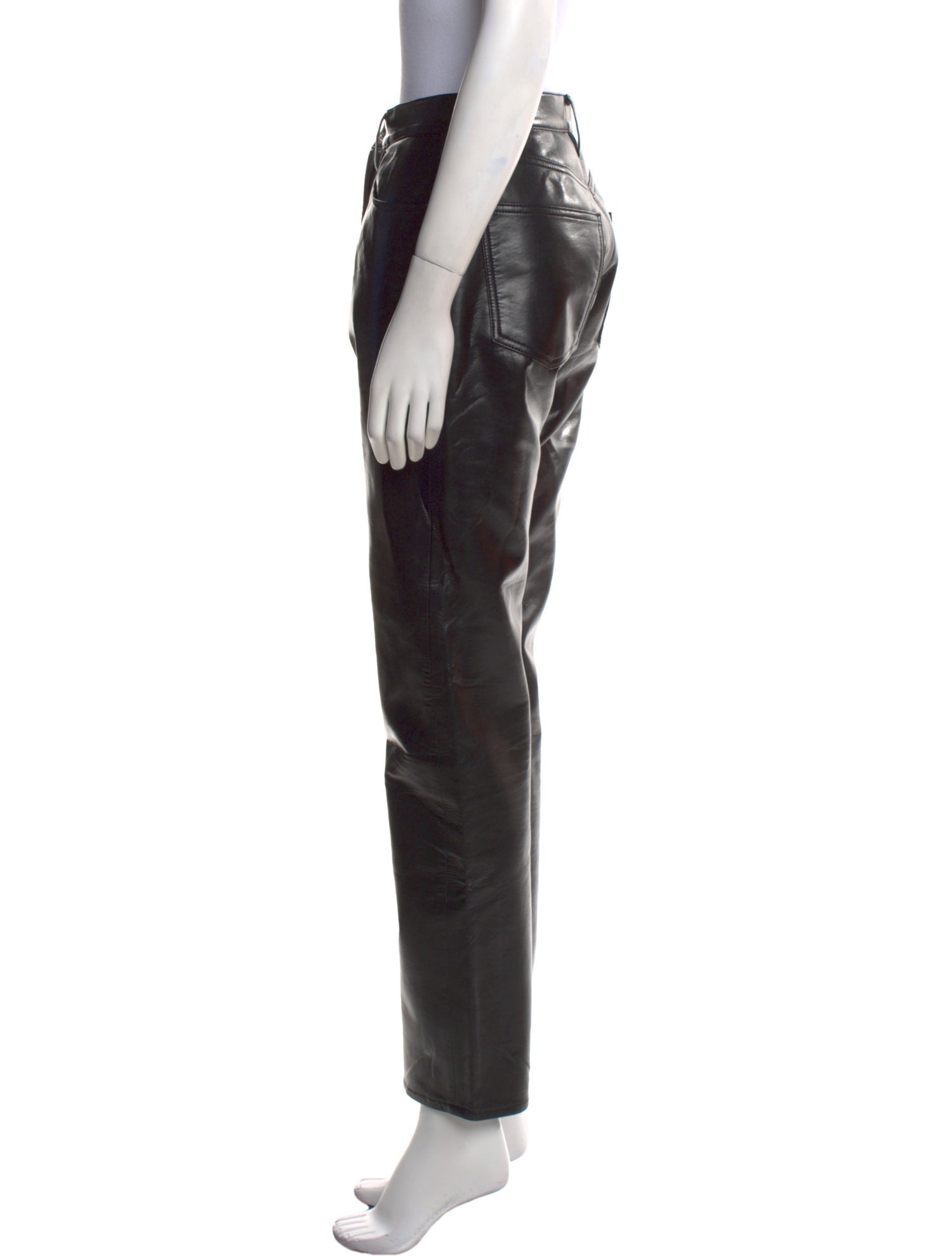 AGOLDE Leather Straight Leg Pants
