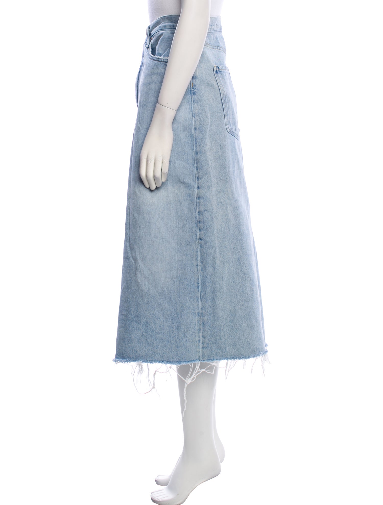 AGOLDE Distressed Accents Midi Length Skirt