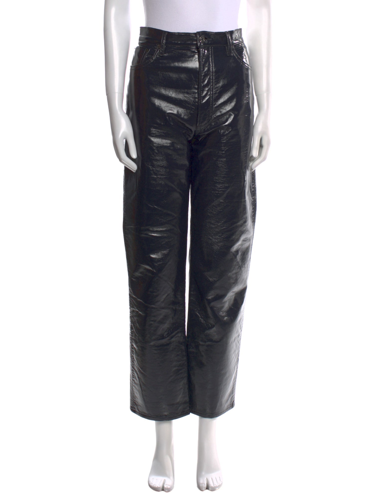 AGOLDE Leather Straight Leg Pants