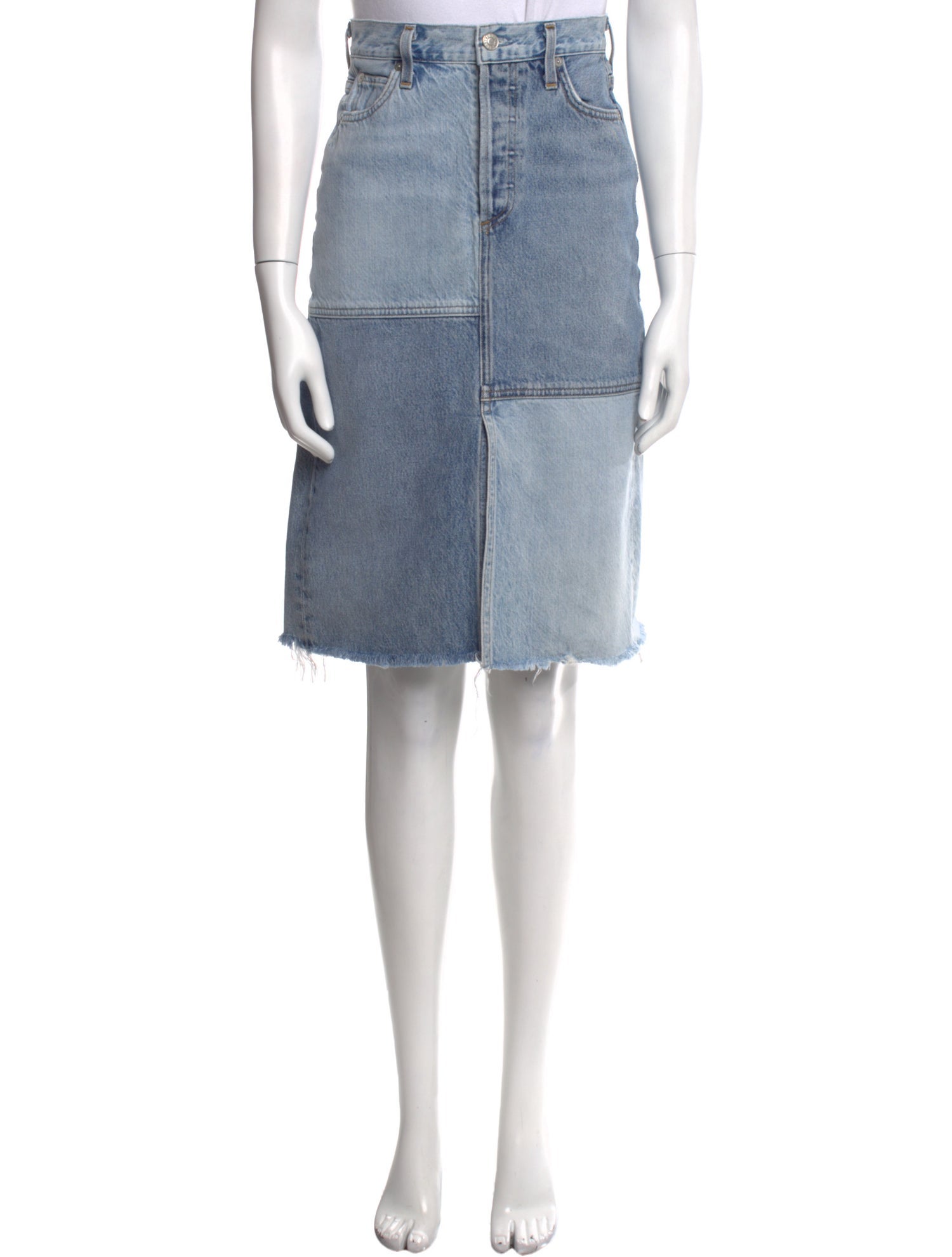 AGOLDE Distressed Accents Knee-Length Skirt