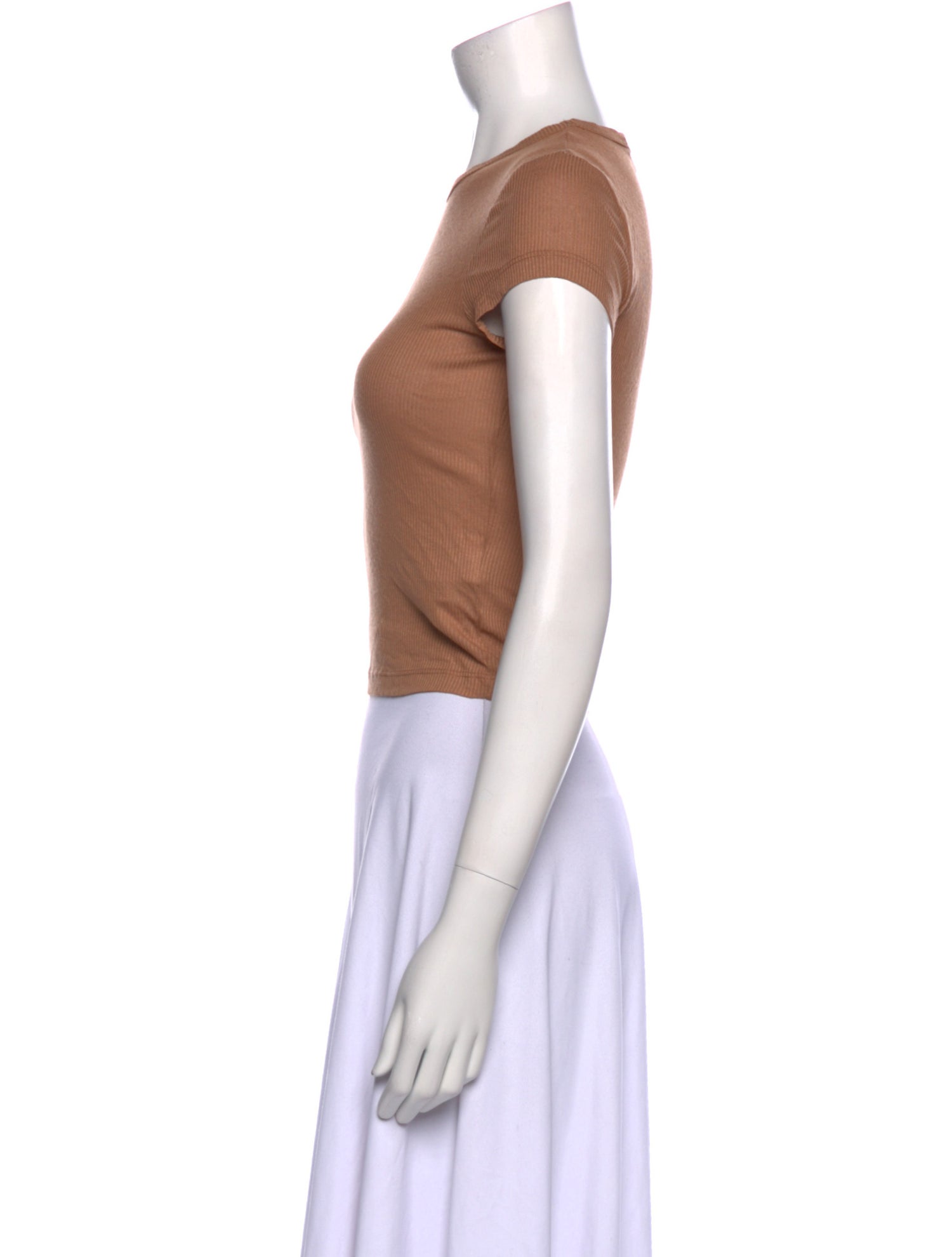 AGOLDE Crew Neck Short Sleeve Crop Top