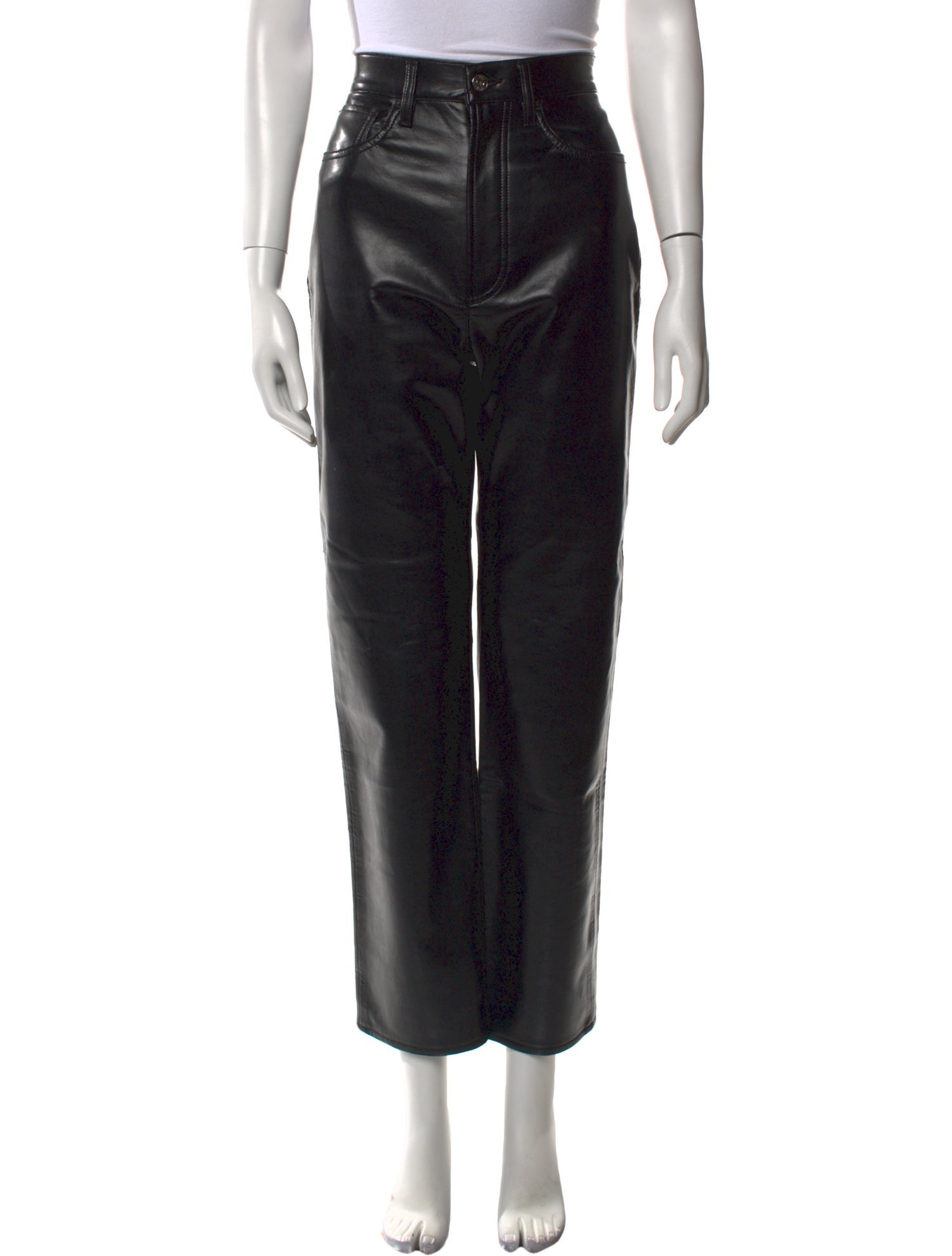 AGOLDE Leather Straight Leg Pants