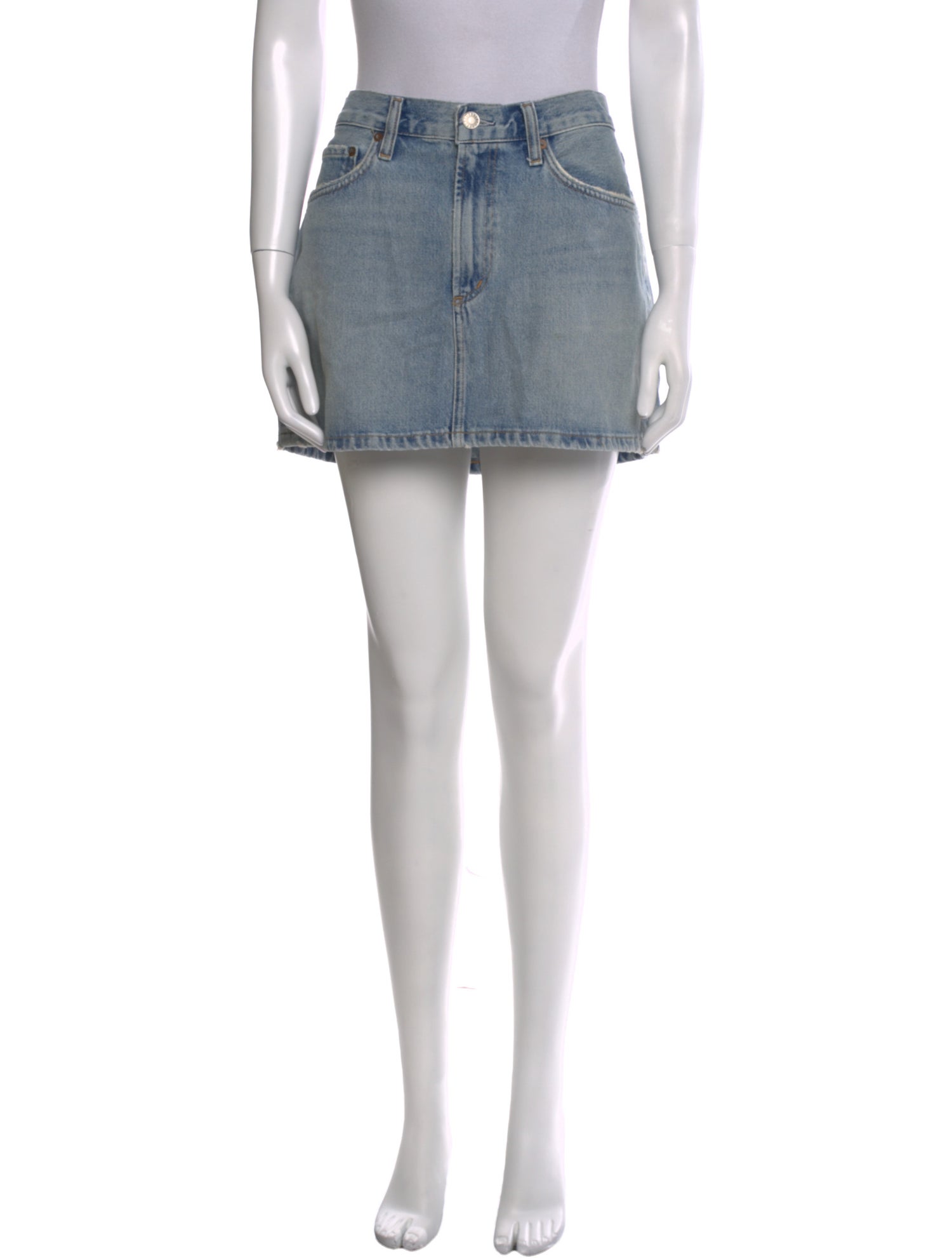 AGOLDE Distressed Accents Mini Skirt