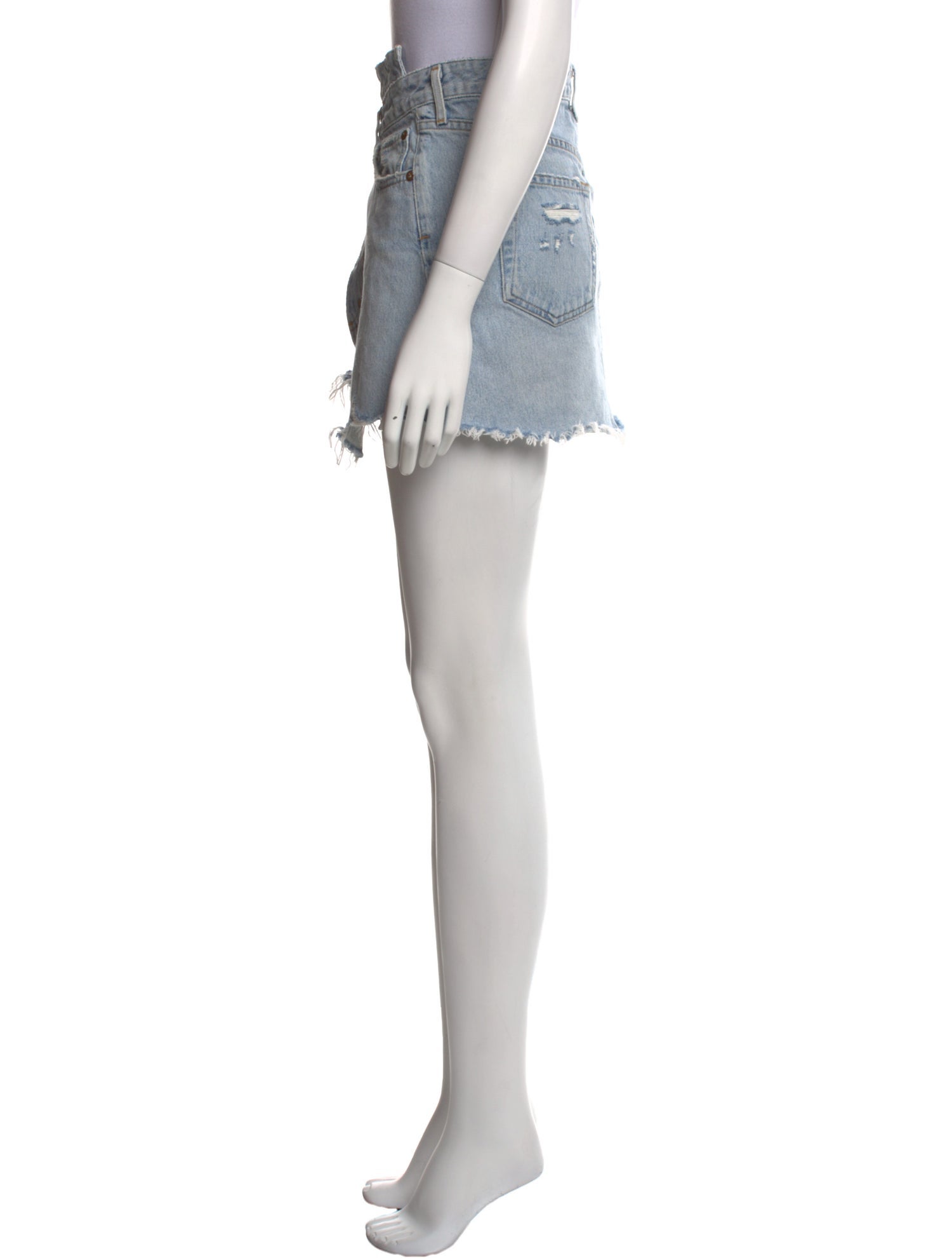 AGOLDE Distressed Accents Mini Skirt