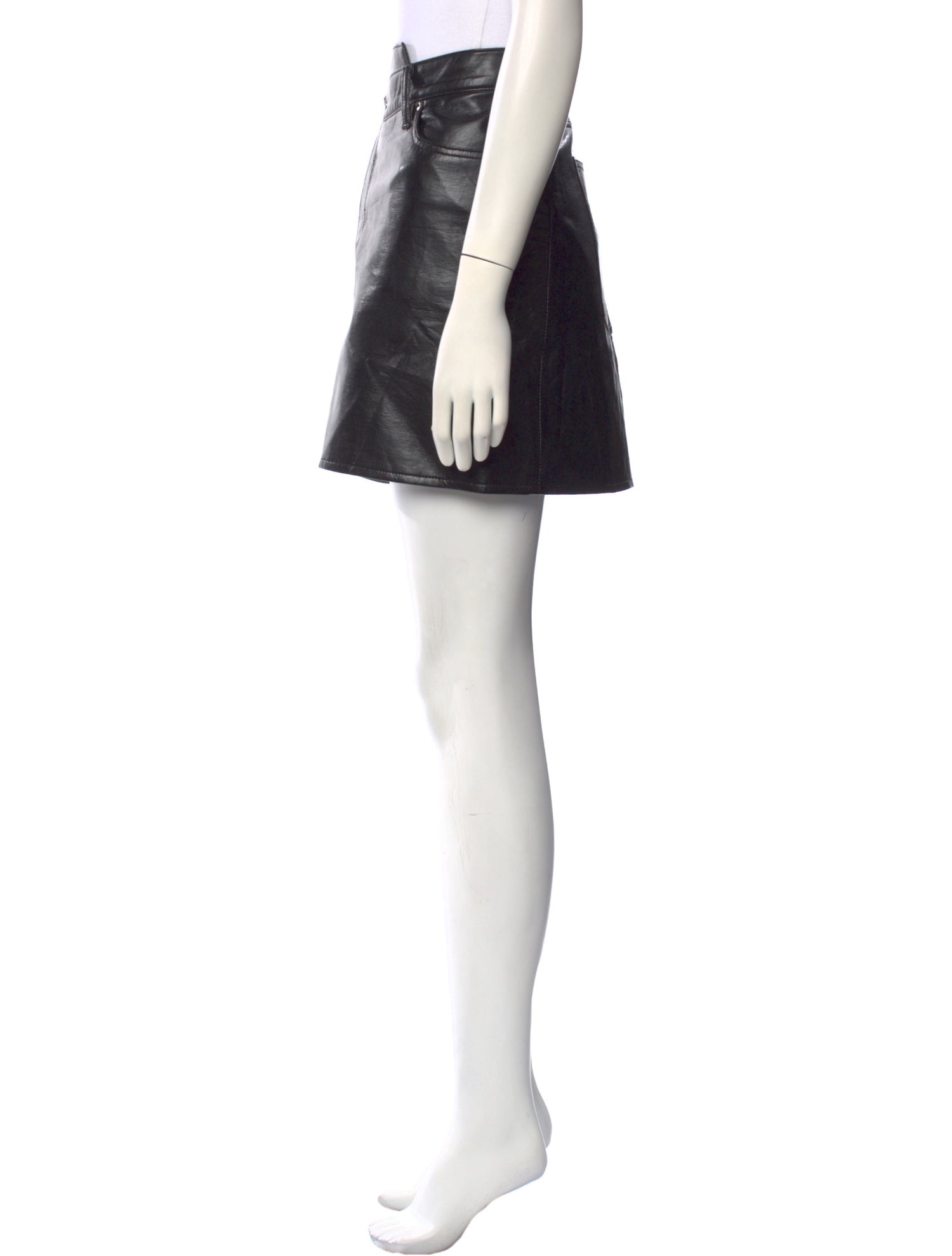 AGOLDE Leather Mini Skirt