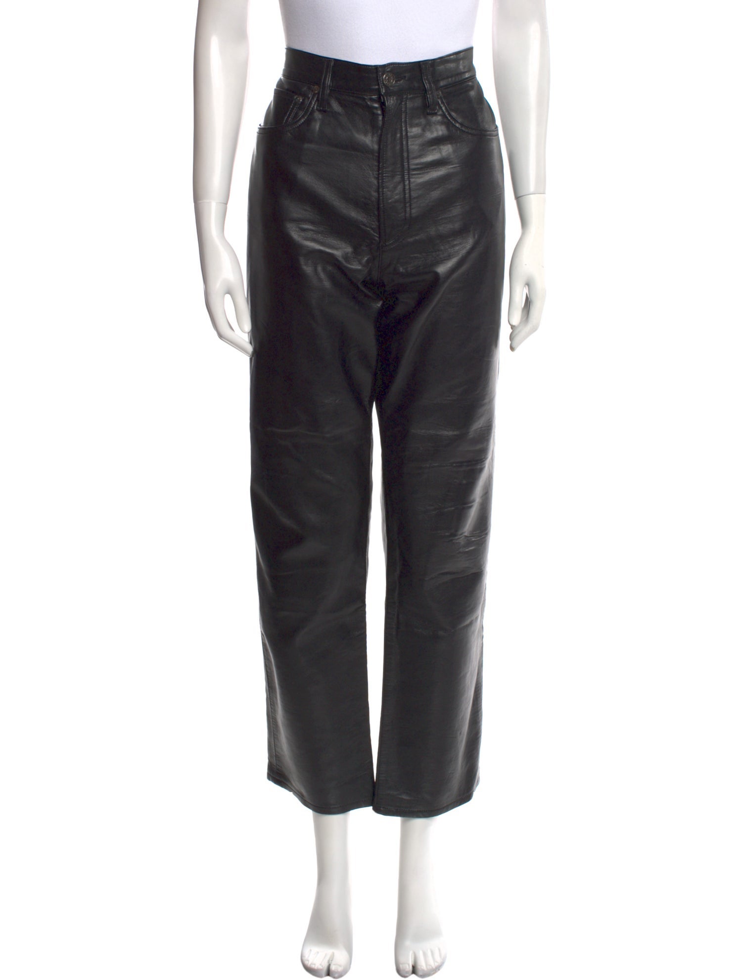 AGOLDE Leather Straight Leg Pants