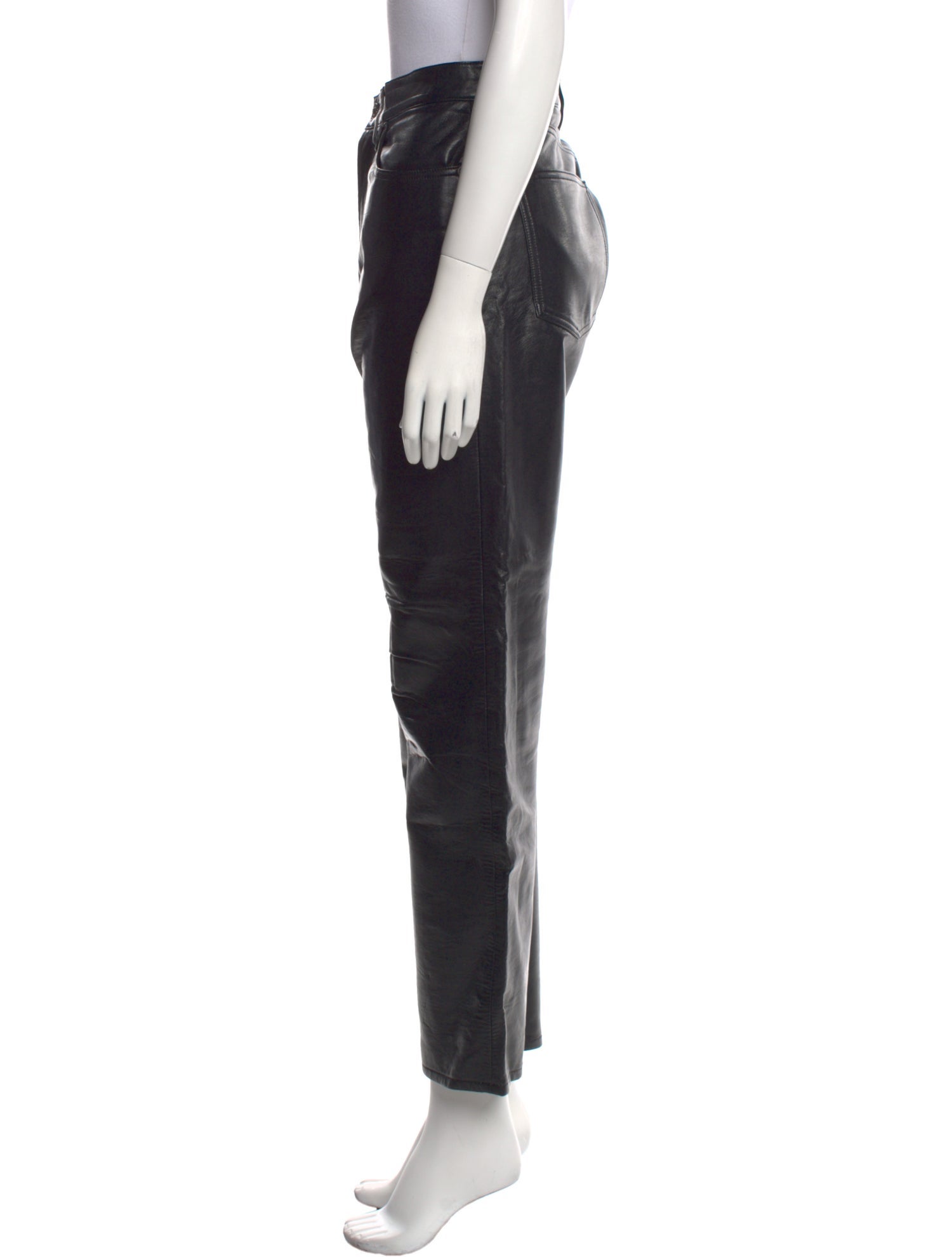 AGOLDE Leather Straight Leg Pants
