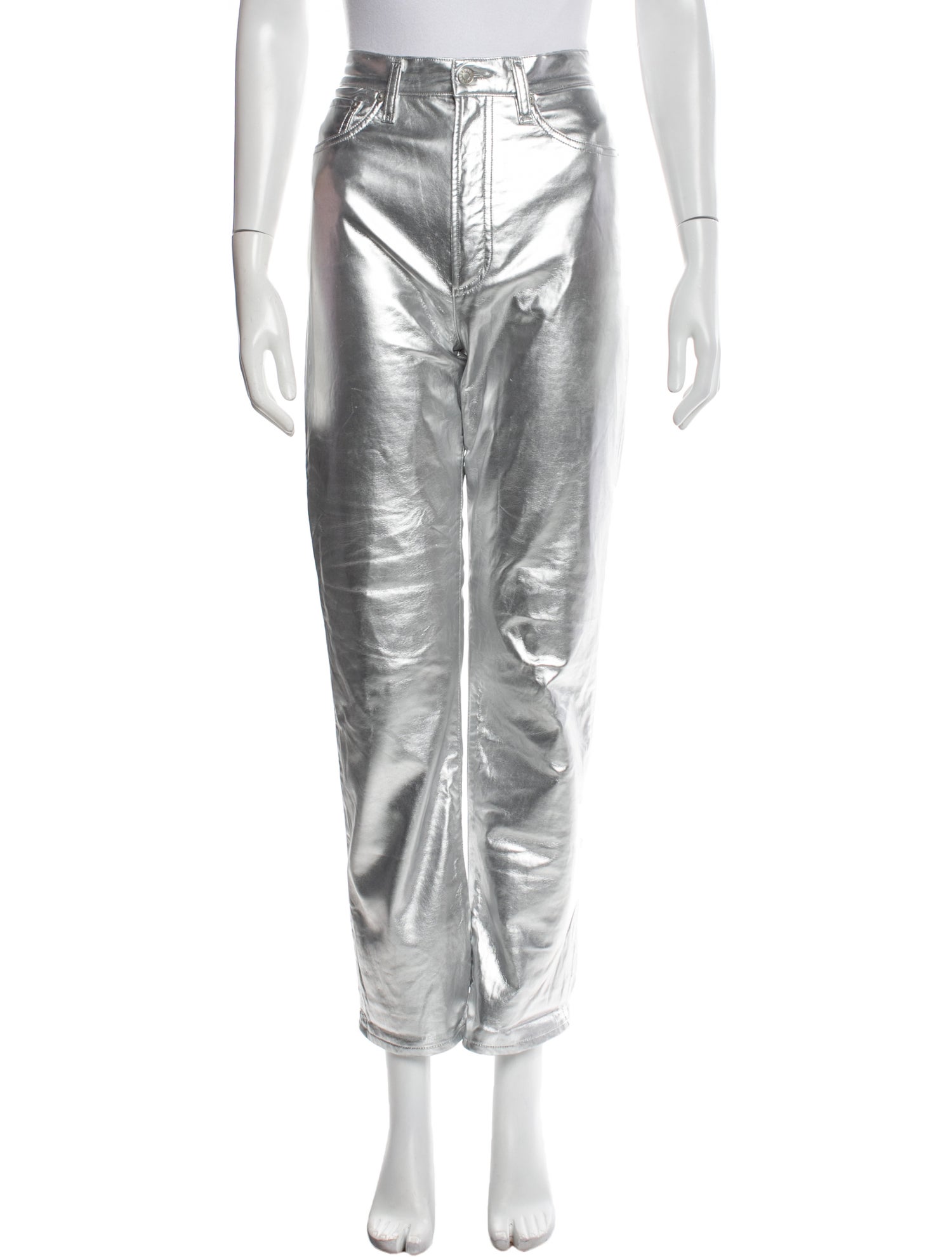 AGOLDE Leather Straight Leg Pants