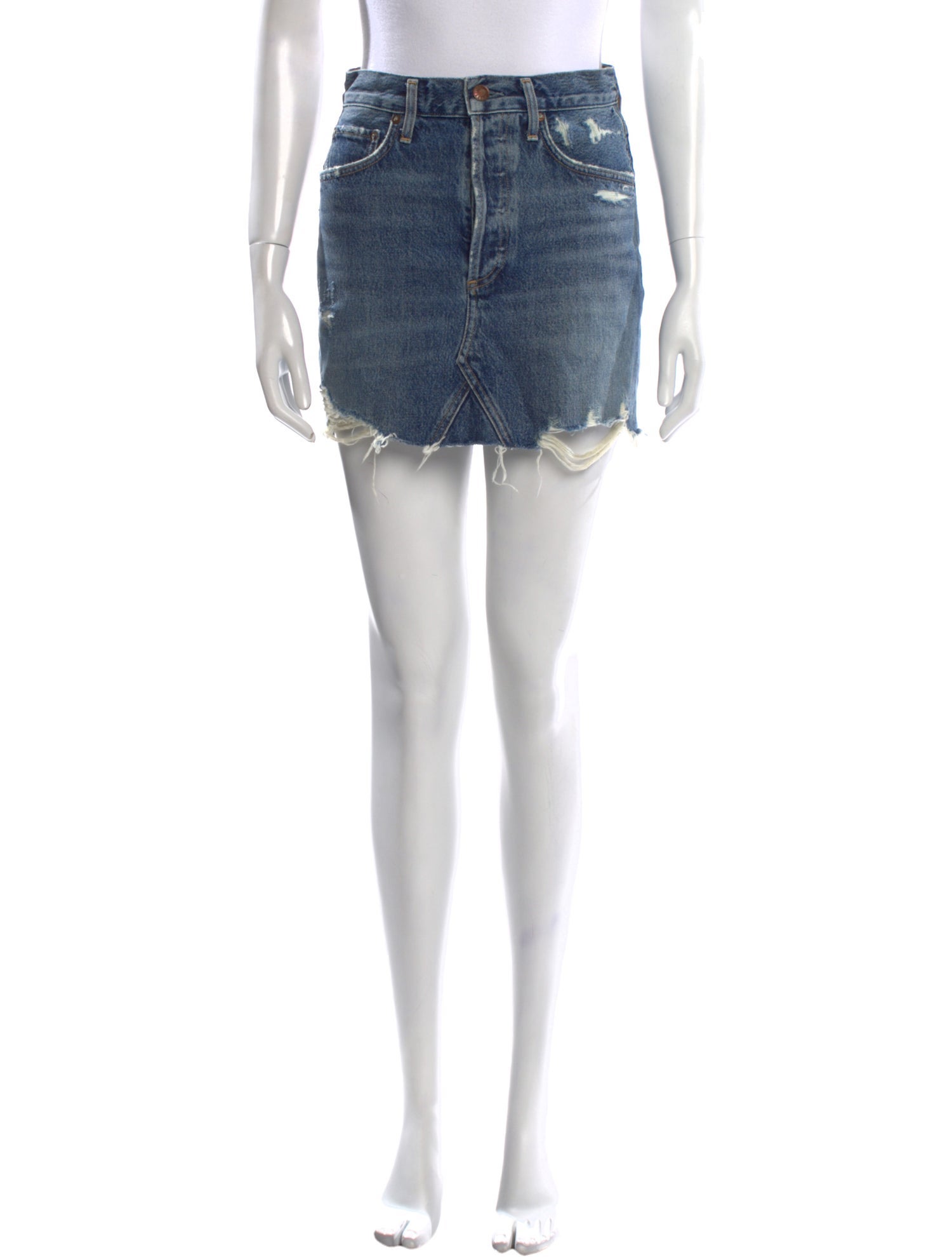 AGOLDE Distressed Accents Mini Skirt