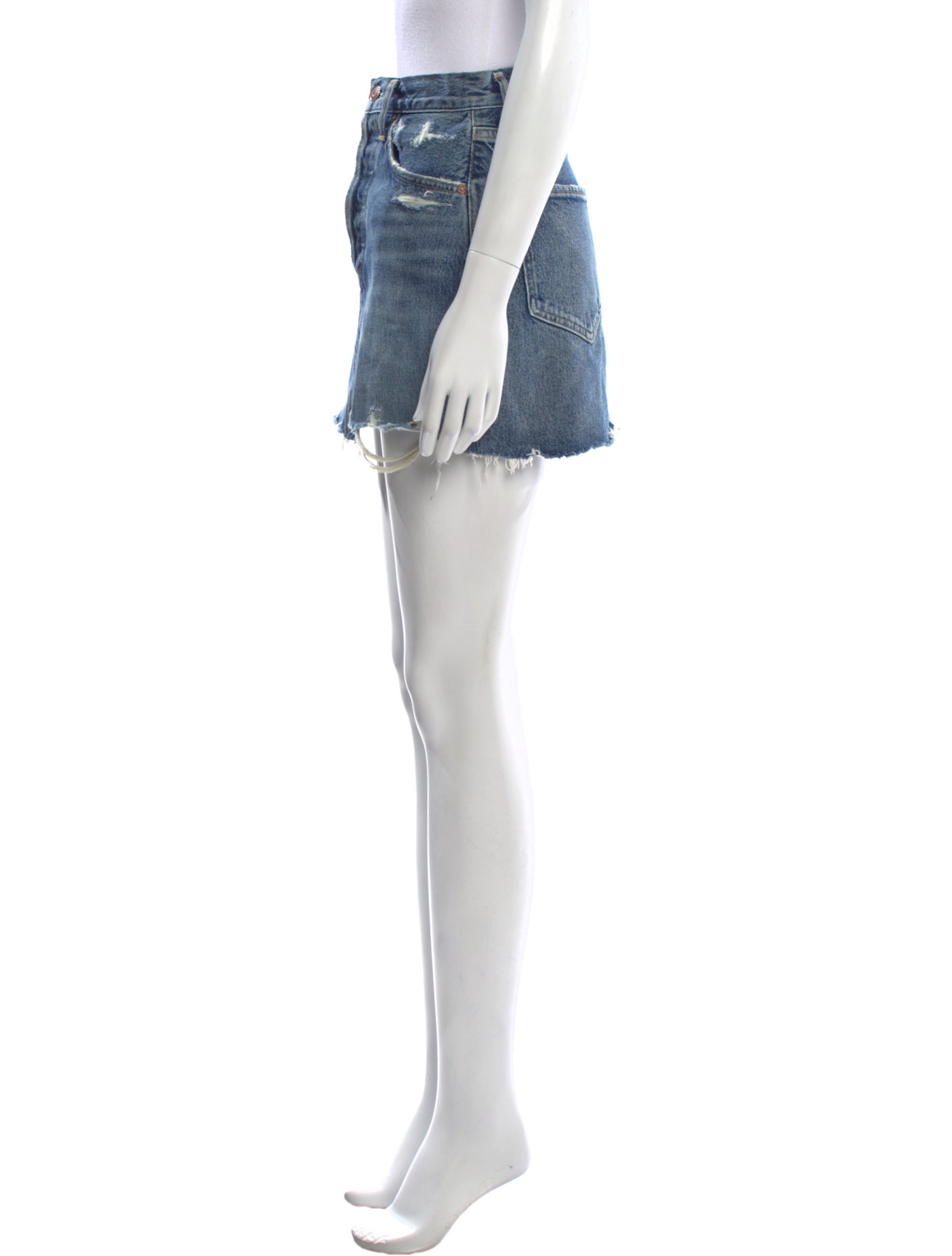 AGOLDE Distressed Accents Mini Skirt