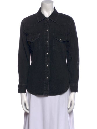 AGOLDE Long Sleeve Button-Up Top
