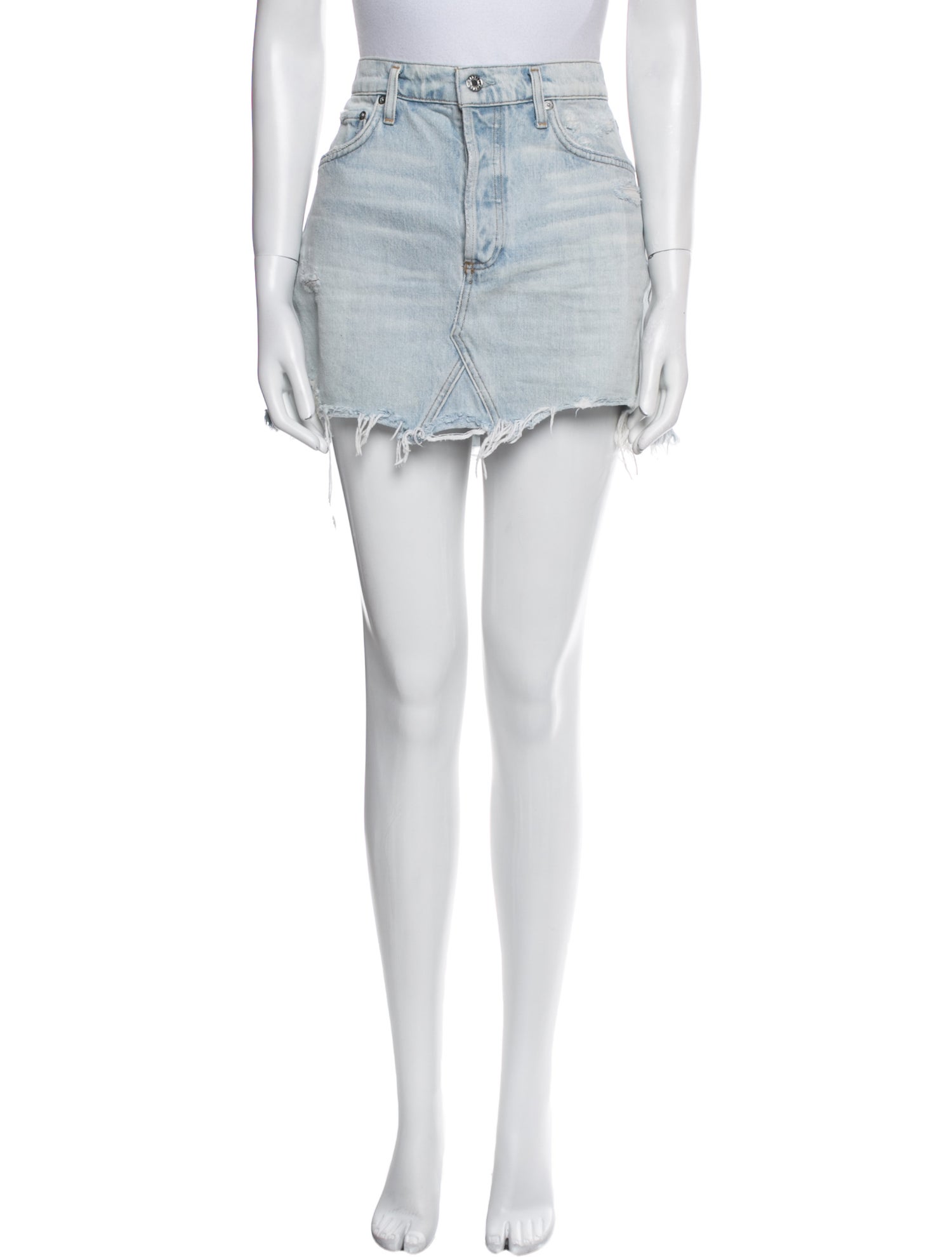 AGOLDE Raw-Edge Trim Mini Skirt