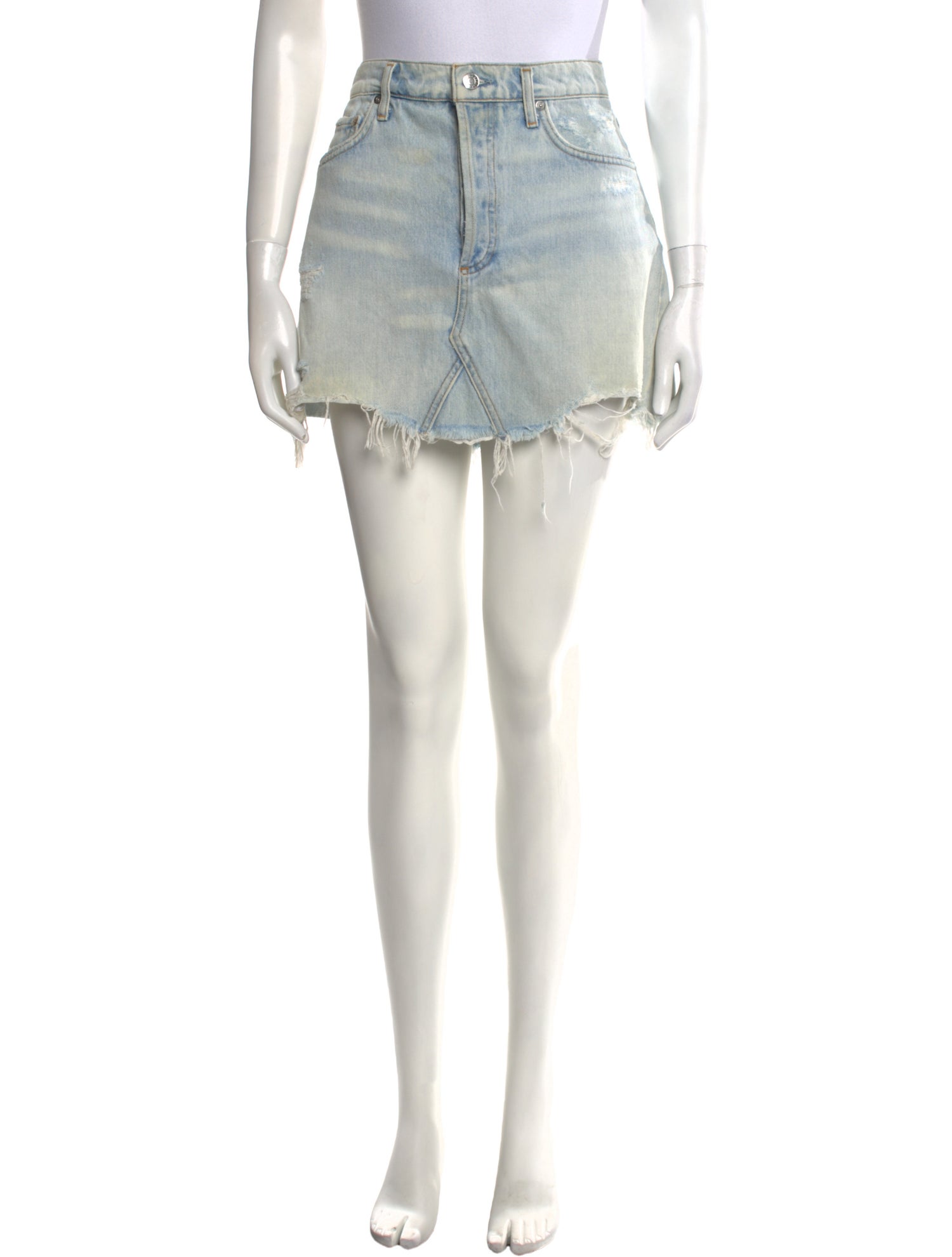 AGOLDE Distressed Accents Mini Skirt