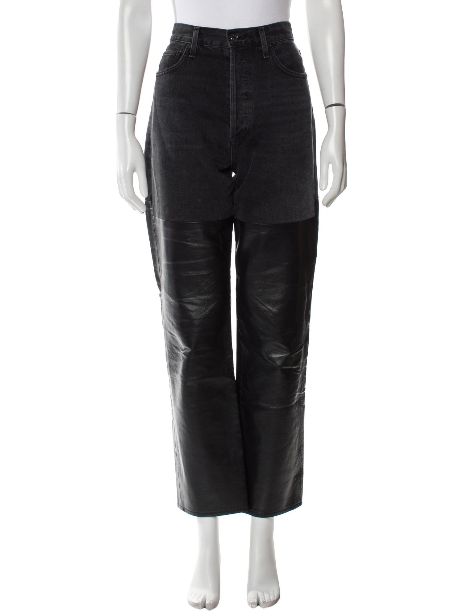 AGOLDE Leather Straight Leg Pants