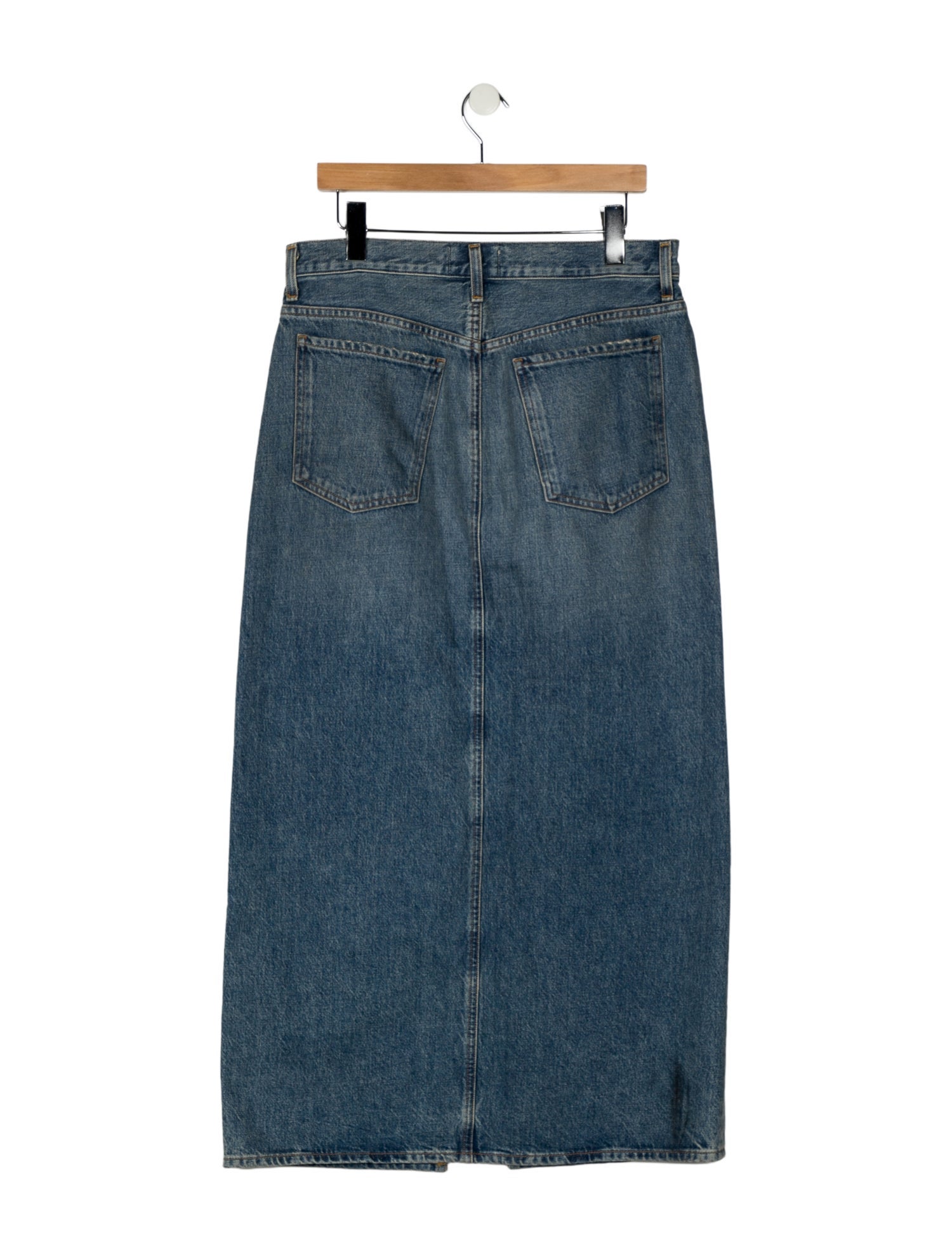 AGOLDE Distressed Accents Midi Length Skirt