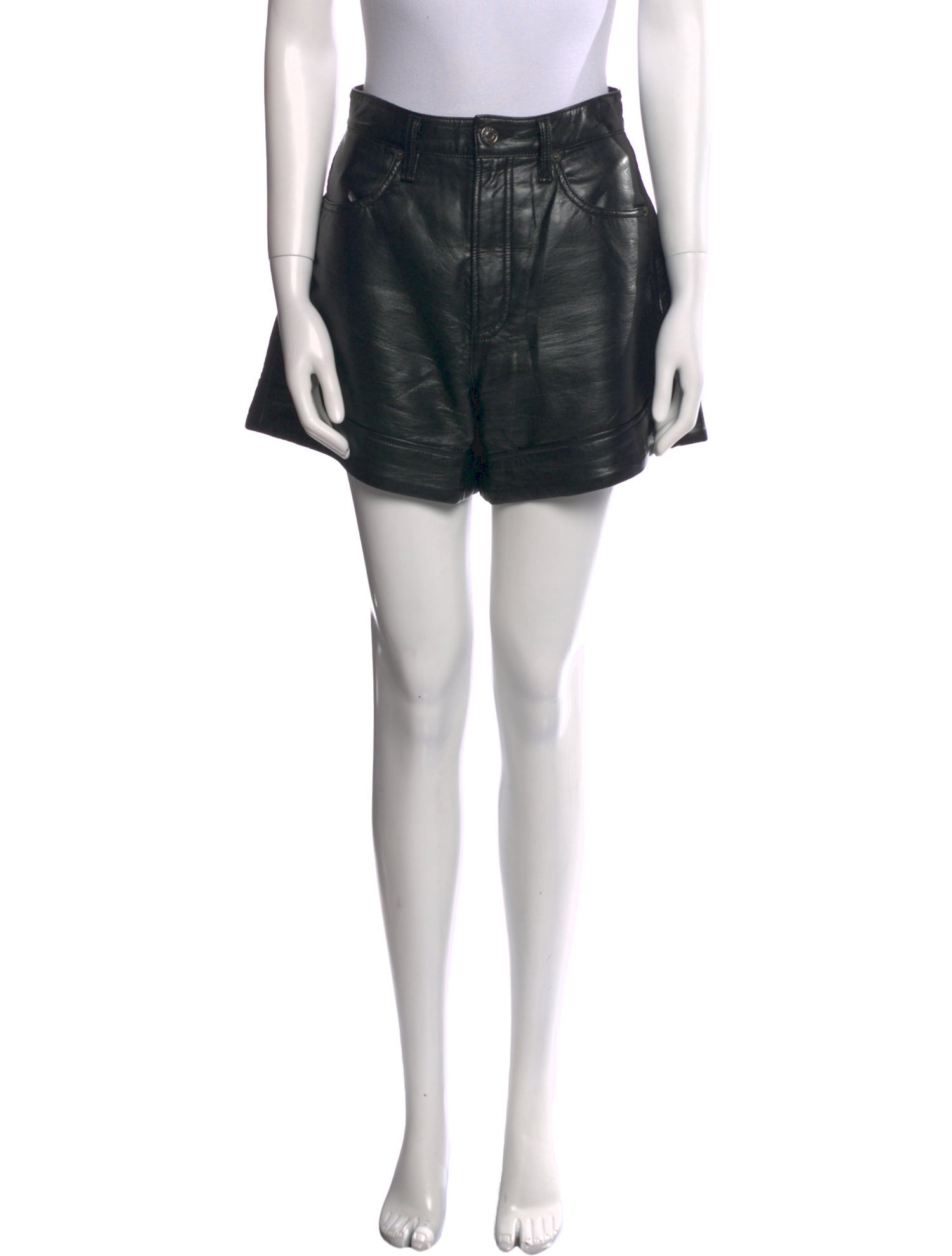 AGOLDE Leather Mini Shorts