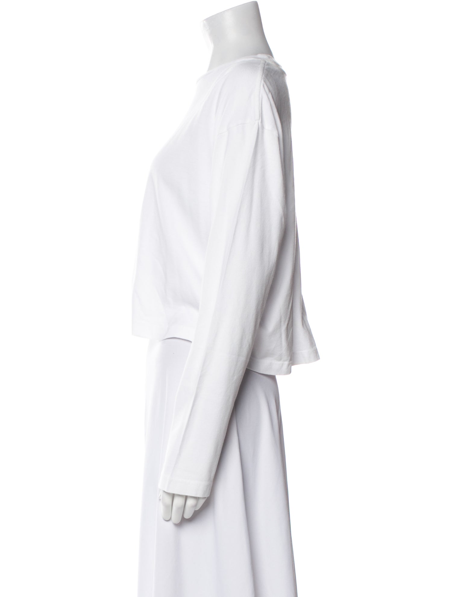 AGOLDE Bateau Neckline Long Sleeve Crop Top