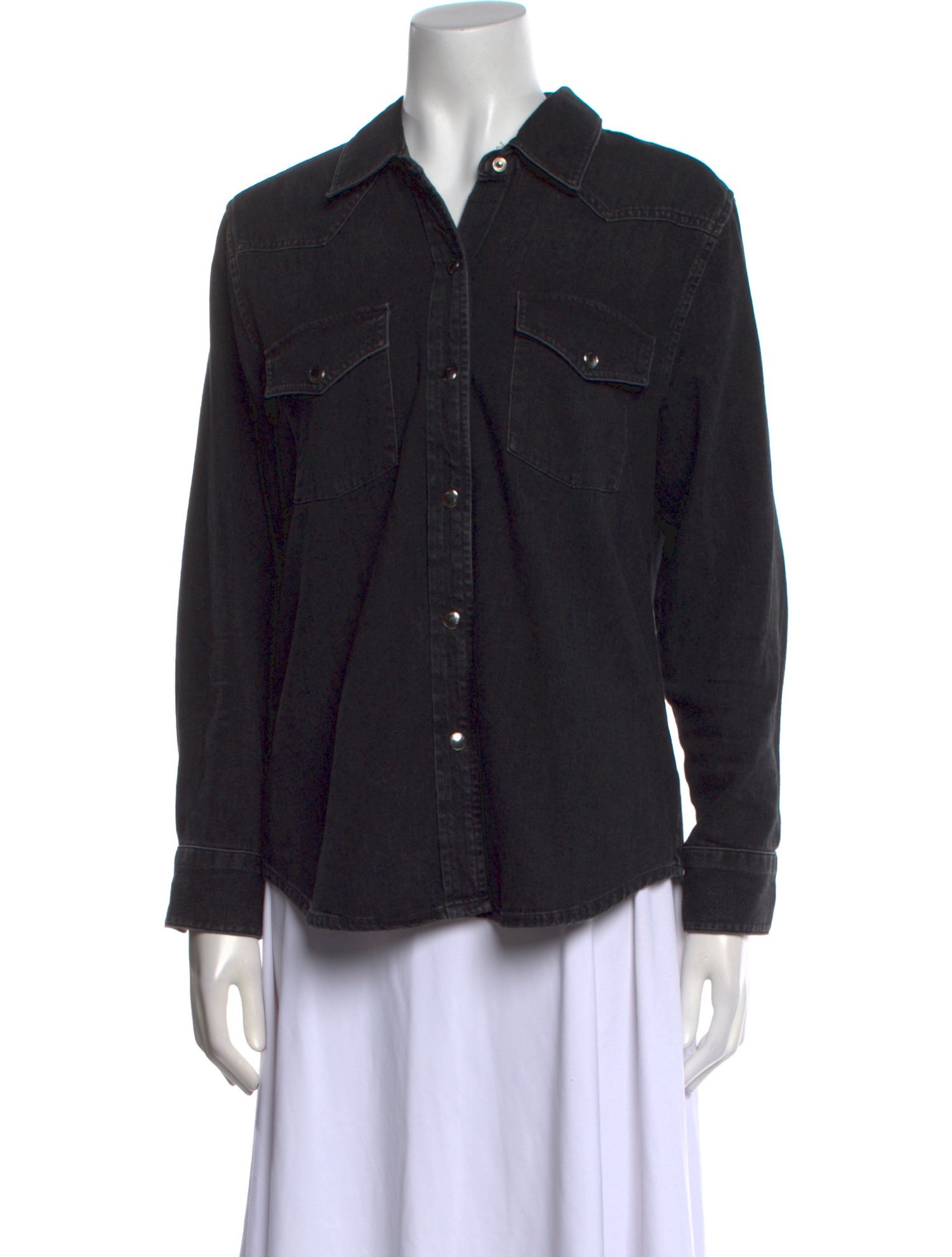 AGOLDE Long Sleeve Button-Up Top