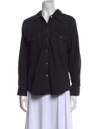 AGOLDE Long Sleeve Button-Up Top