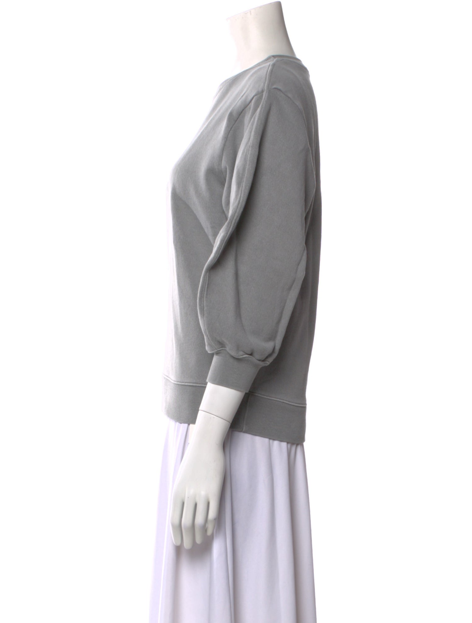 AGOLDE Crew Neck Three-Quarter Sleeve Sweatshirt