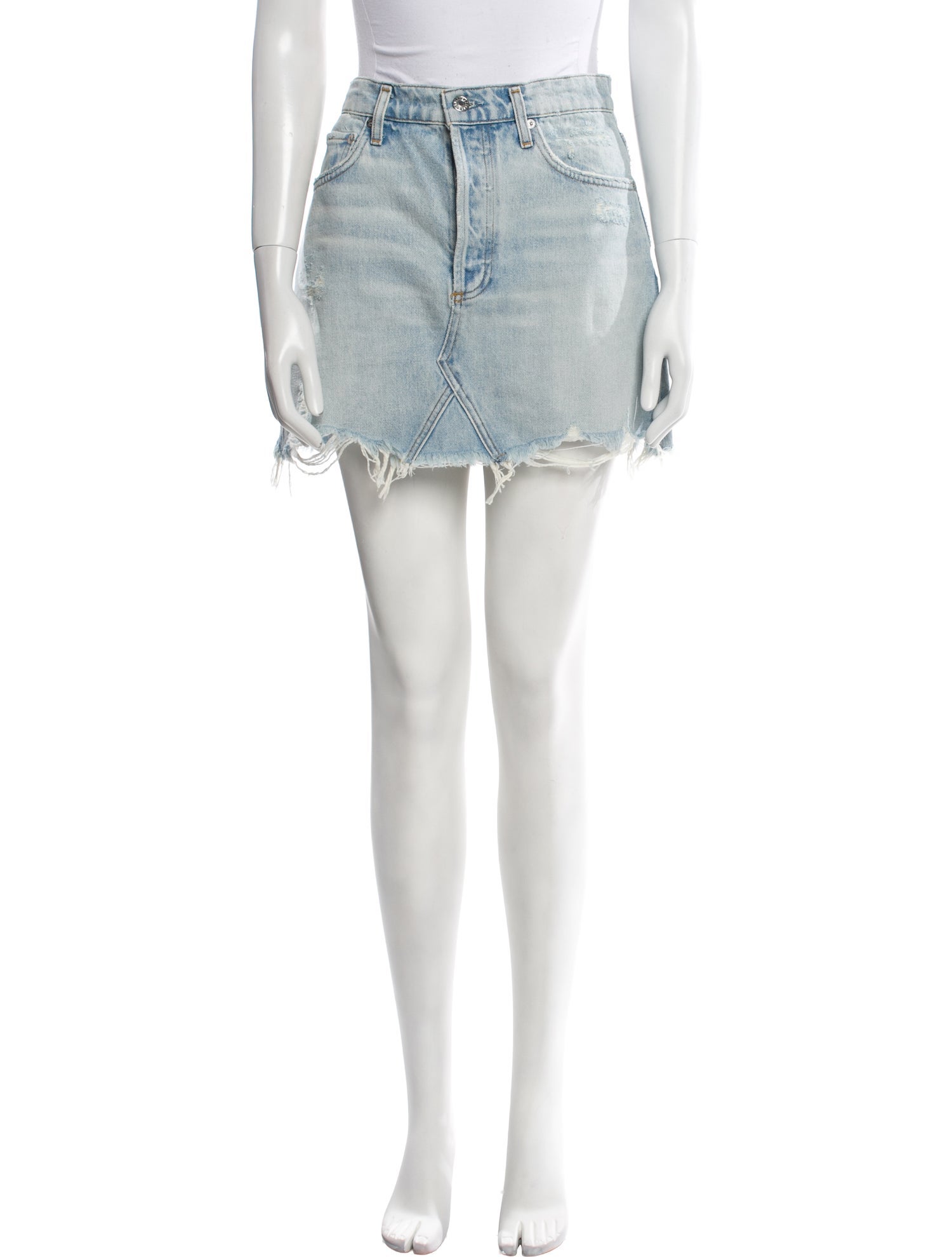 AGOLDE Distressed Accents Mini Skirt